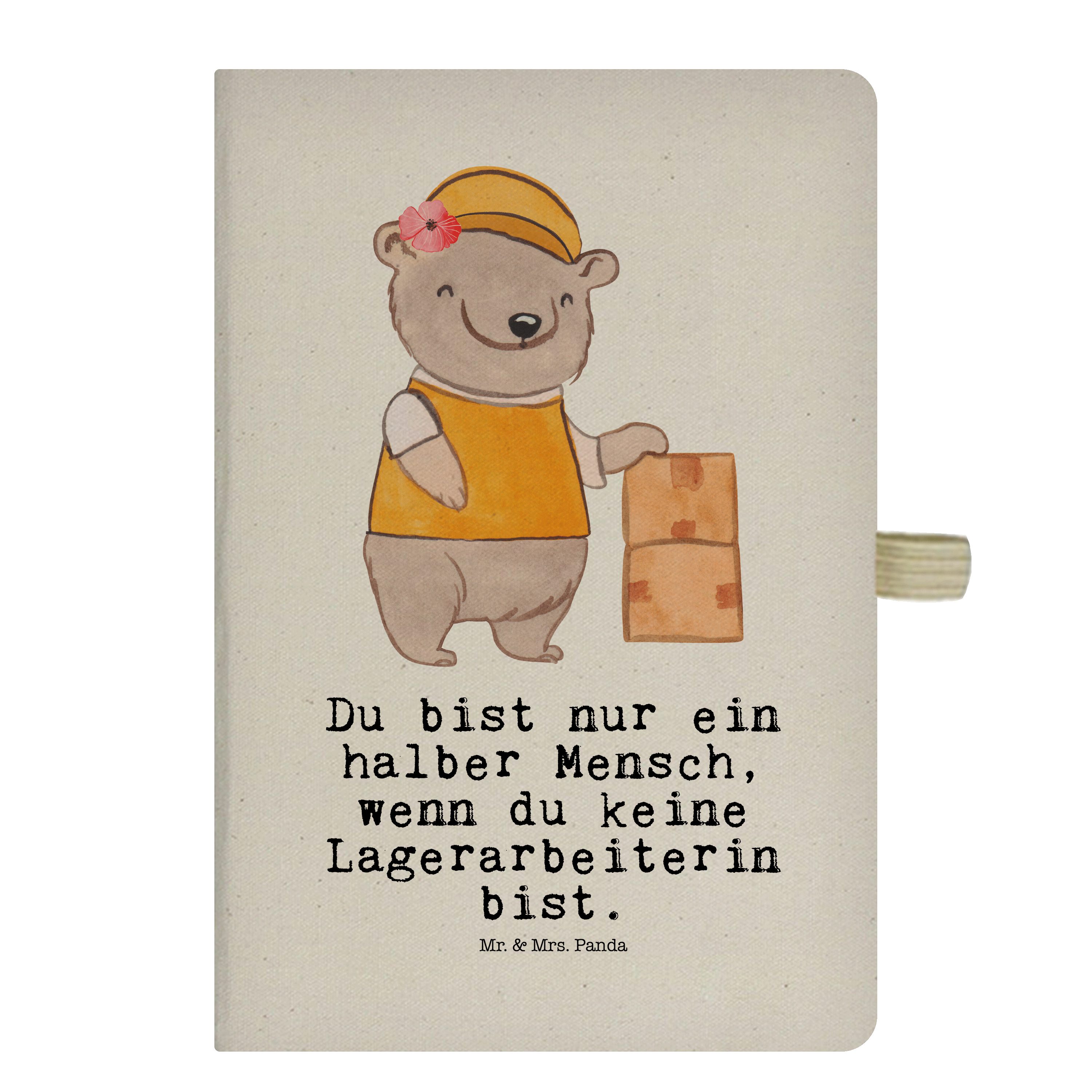 Mr. & Mrs. - Mr. & Lagerarbeiterin Journa Mrs. Notizbuch Panda mit Geschenk, Panda Herz Ausbildung, Transparent 