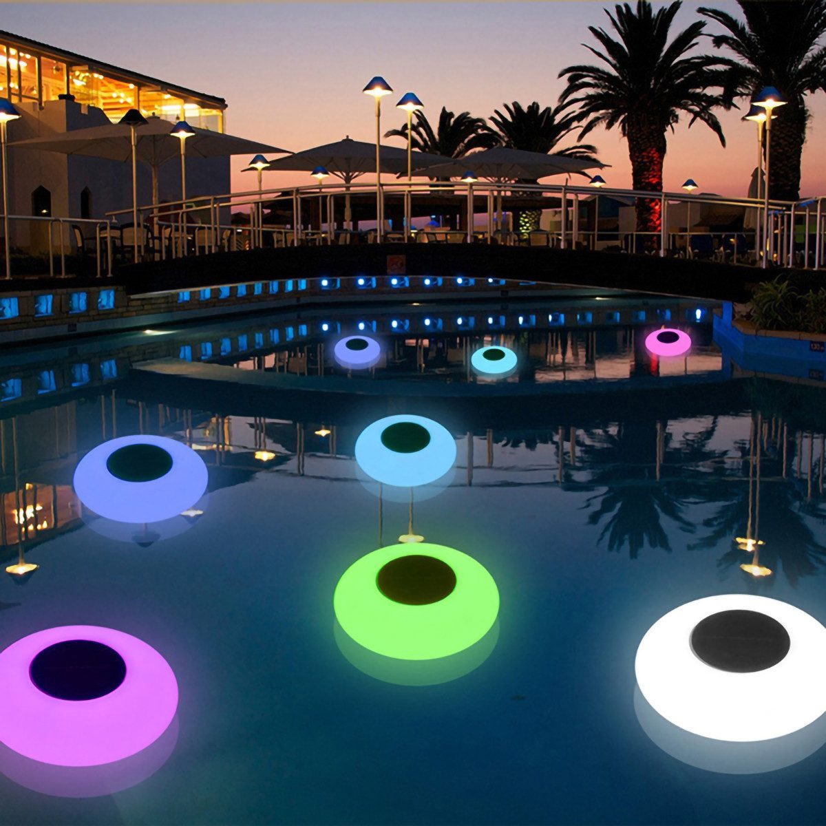 yozhiqu Pool-Lampe Buntes leuchtendes LED-Solar-Schwimmlicht, Schwimmbad-Schwimmlicht, Schlafzimmer-Gartendekoration,leuchtendes ferngesteuertes Schwimmlicht