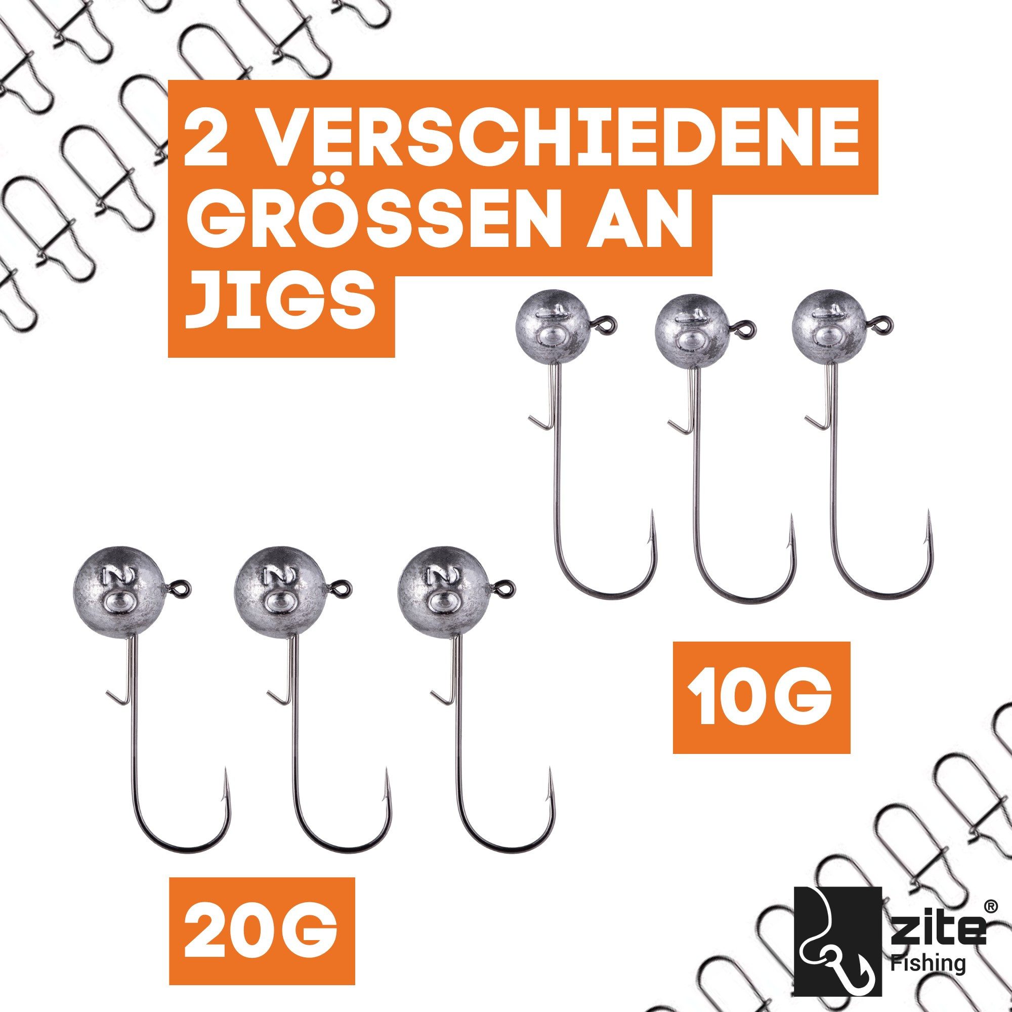 Zite Kunstköder Zander Gummifische Starterbox 24 Inzite Shads 6 Jighaken 24 Snaps, (55-St)