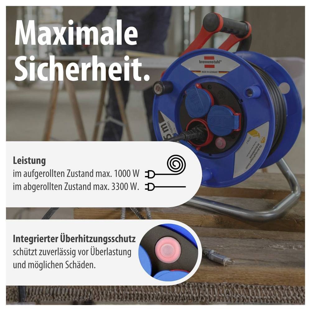 Brennenstuhl Baustellen-Kabeltrommel 25 m Garant 3G1.5 1218350 Kabeltrommel – Bild 5 von 5