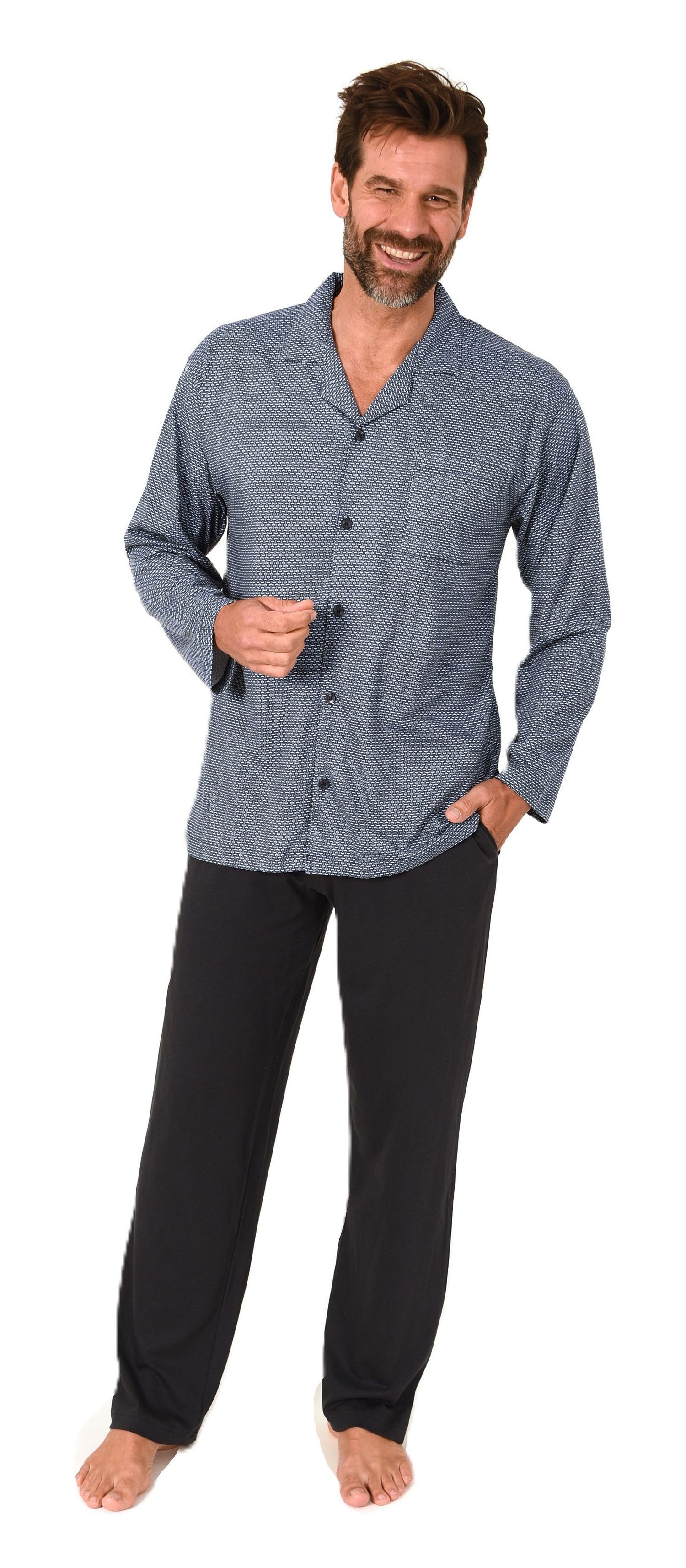 Normann Pyjama Herren Langarm Schlafanzug zum günstig online kaufen