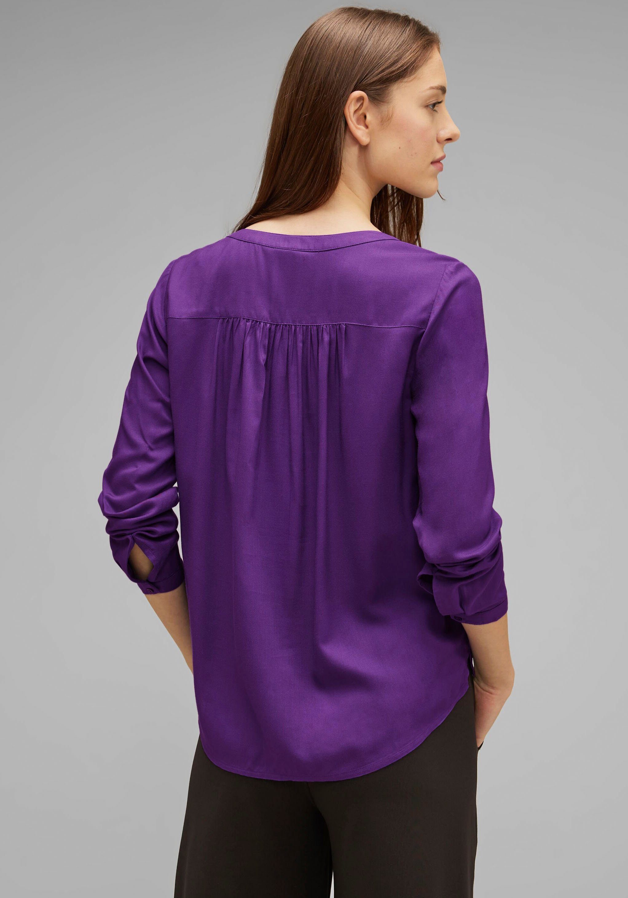 STREET ONE Shirtbluse mit Seitenschlitzen lilac Bamika deep pure Style