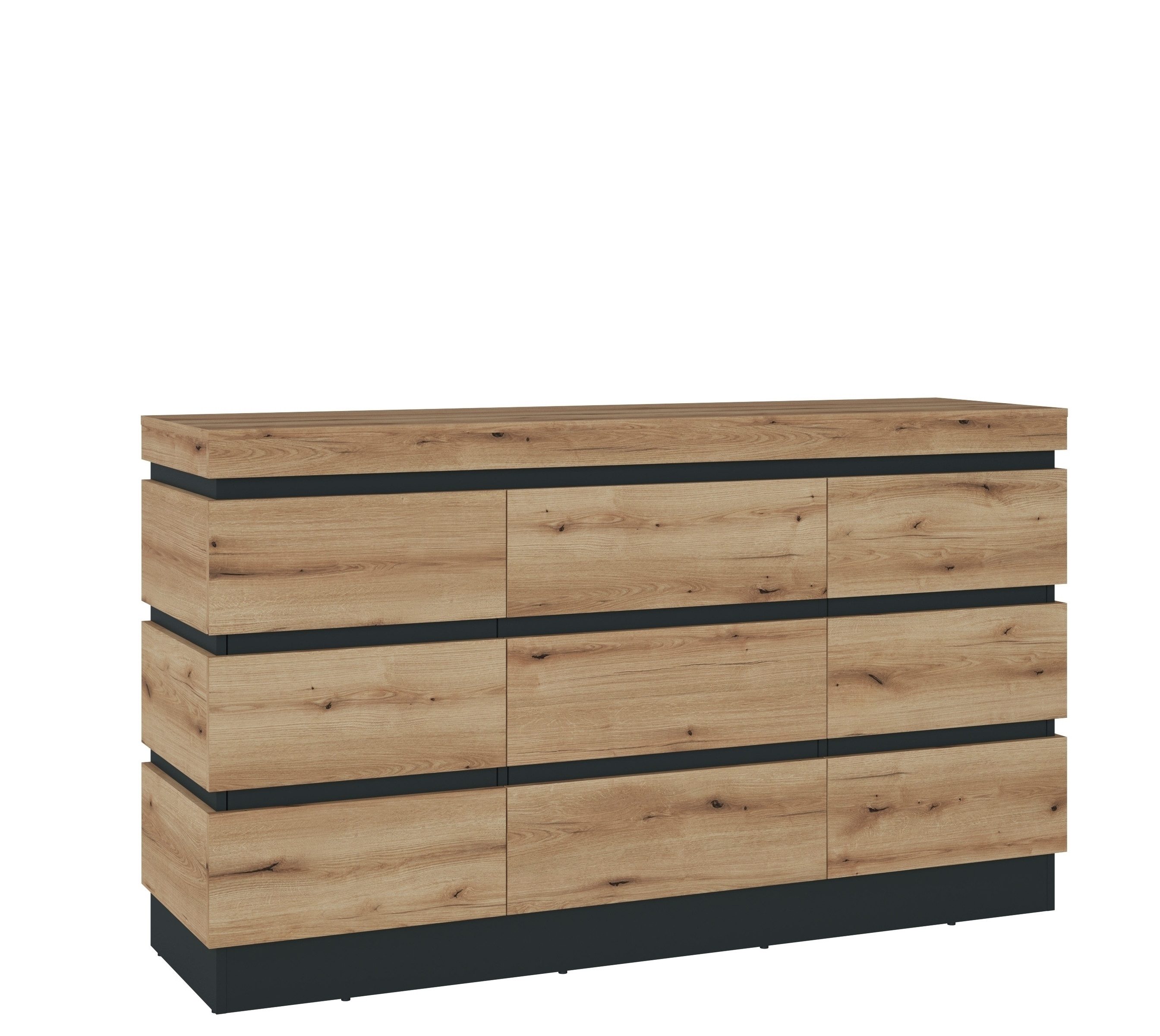 Meble Wójcik Sideboard in Coast Evoke Eiche Dekor/Kosmos Grau - 160,8x92,5x günstig online kaufen