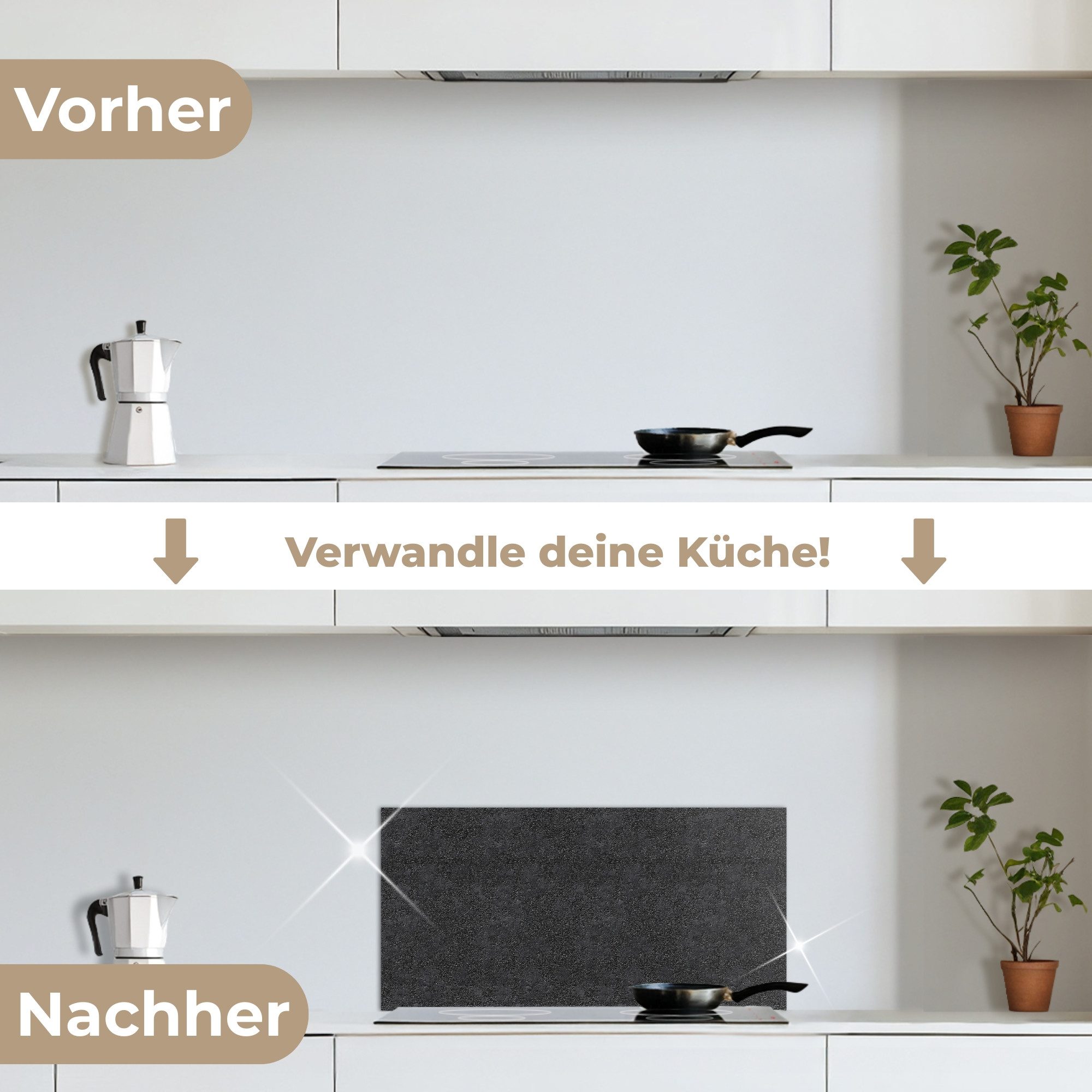 KitchenYeah Küchenrückwand selbstklebend (keine Folie) Dunkelgrau - Asphalttextur - Rauh, (1-tlg), Küchenrückwand, Spritzschutz, Kitchen, 60x30 cm – Bild 4 von 5