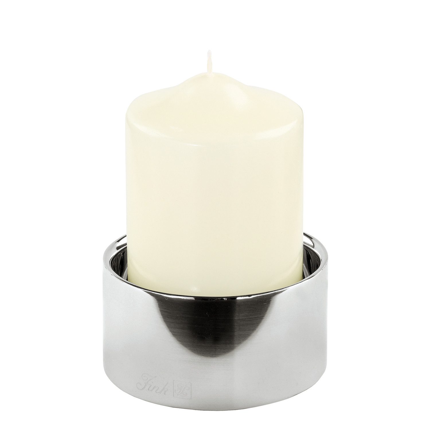 Fink Kerzenleuchter SOBRIO - Kerzenleuchter aus Edelstahl - H. 5cm x D.10cm günstig online kaufen