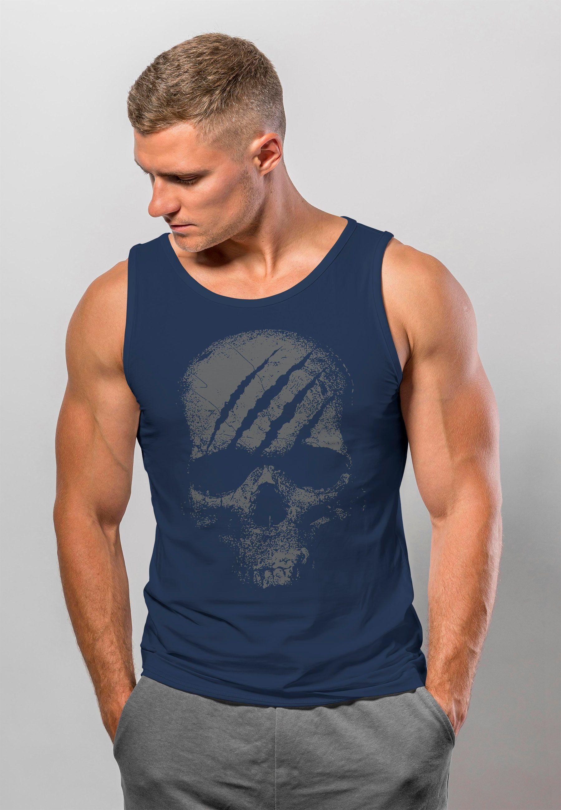 Neverless Tanktop Herren Tank-Top Totenkopf Skull Totenschädel Skelett Prin günstig online kaufen