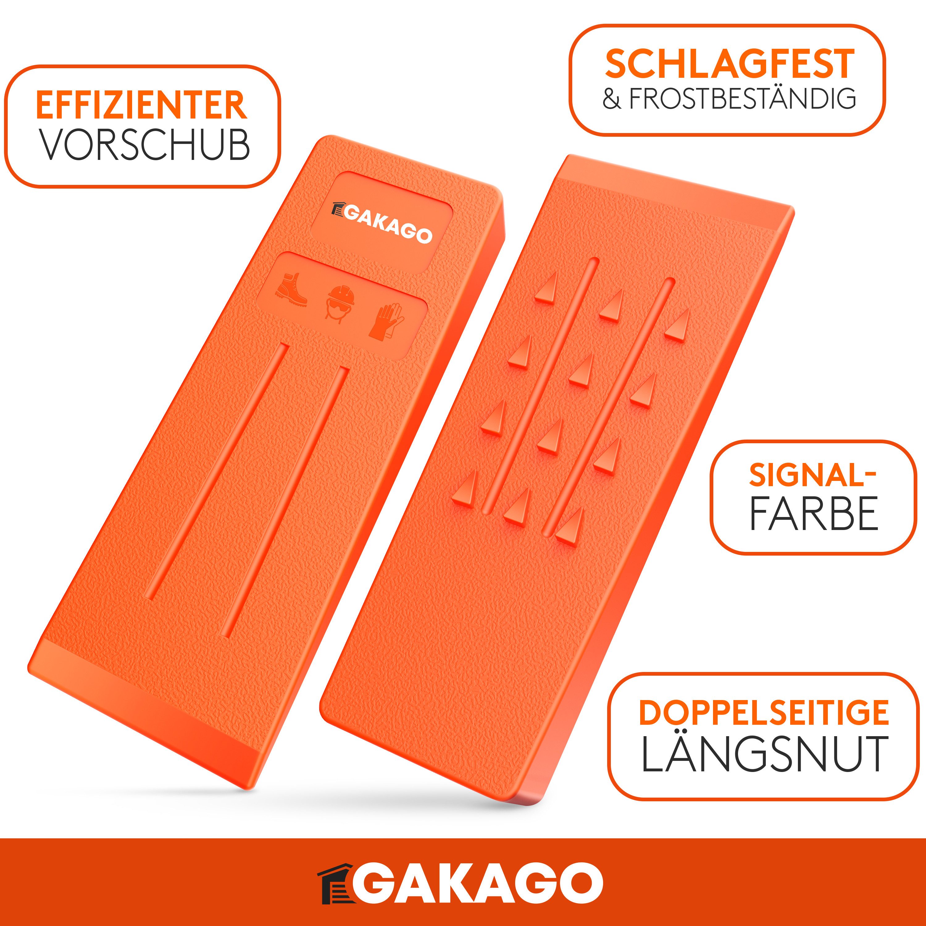 Gakago Fällkeil, (Set, 5-St), - Rutschfeste Kunststoffkeile mit Widerhaken Schuppung & Schlagfest