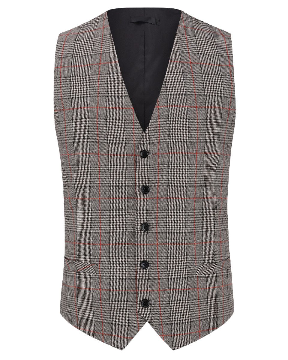 Allthemen Anzugweste mit Karomuster elegante Weste Karierte Hochzeitsweste günstig online kaufen