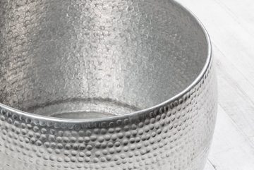 riess-ambiente Couchtisch ORIENT Ø60cm silber (Einzelartikel, 1-St), Wohnzimmer · rund · Metall- Aluminium · Hammerschlag Design · handmade