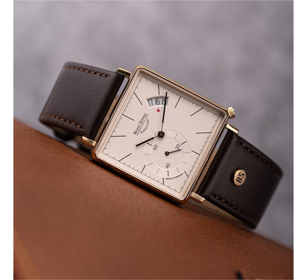 BRUNO SÖHNLE Quarzuhr Herrenuhr Glashütte Bruno Söhnle Rondo III Edelstahl goldplattiert