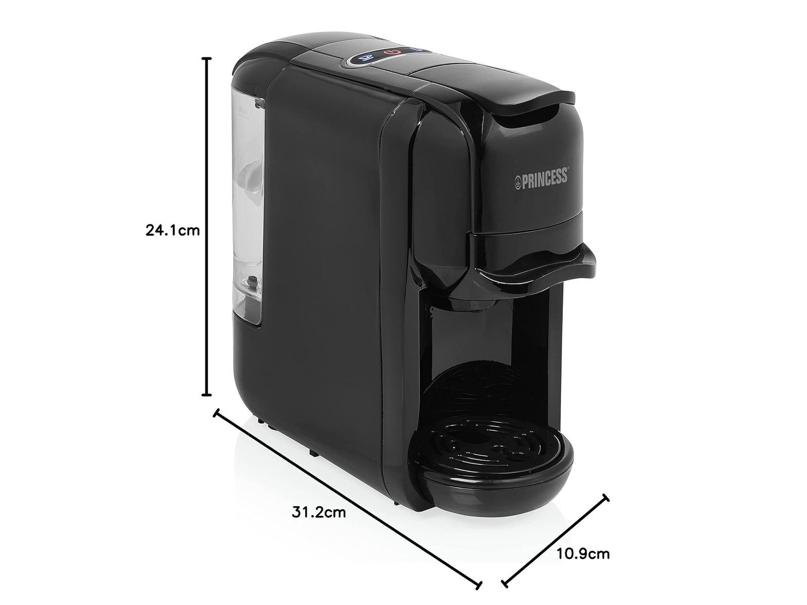 PRINCESS Kapselmaschine, Tassen Wassertank kleine Maschine, abnehmbar Kaffee-Padmaschine 3in1 1