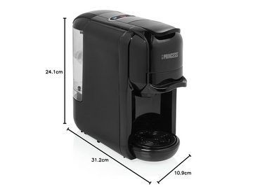 PRINCESS Kapselmaschine, 3in1 Kaffee-Padmaschine kleine 1 Tassen Maschine, Wassertank abnehmbar