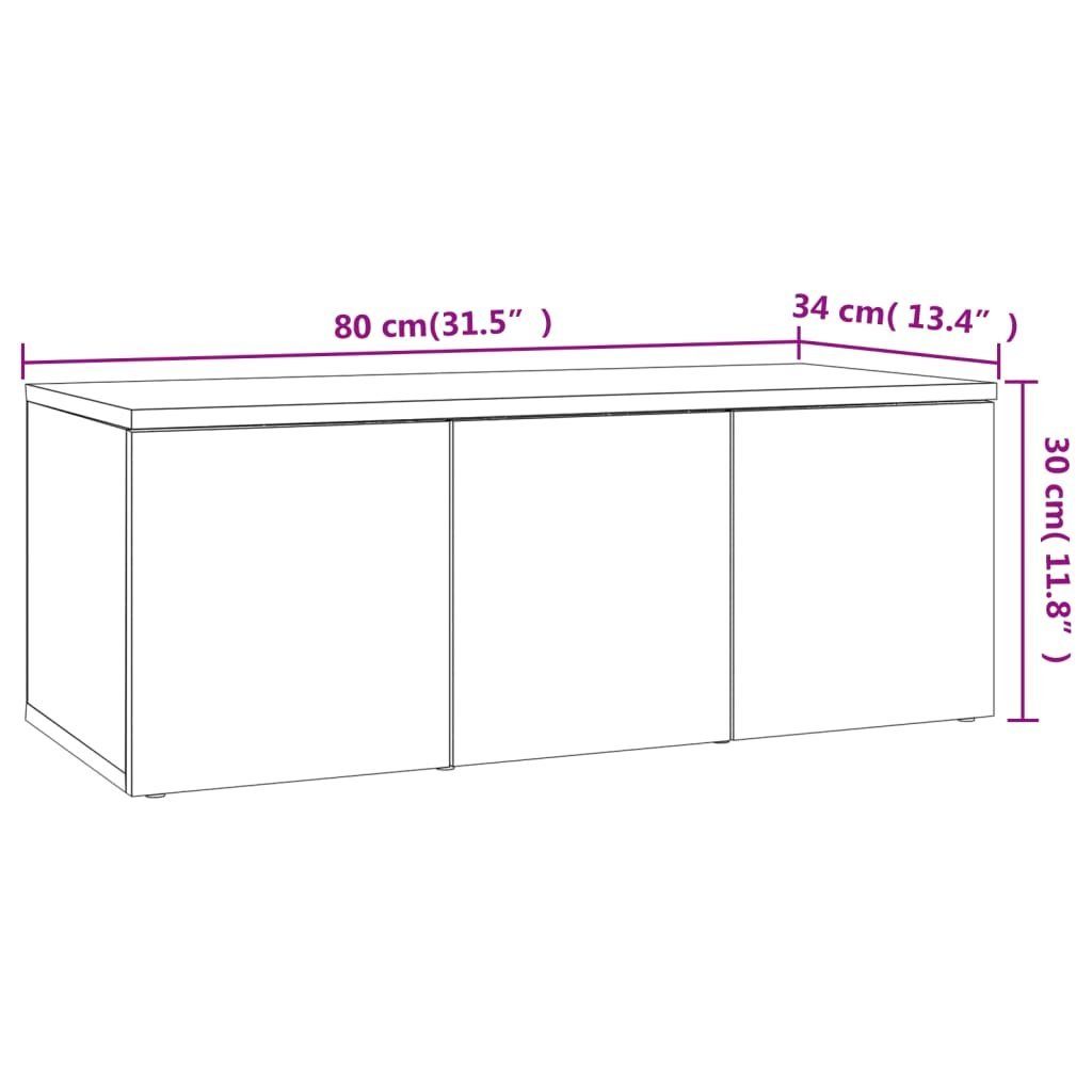 (1-St) vidaXL Holzwerkstoff 80x34x30 Betongrau cm TV-Schrank TV-Schrank