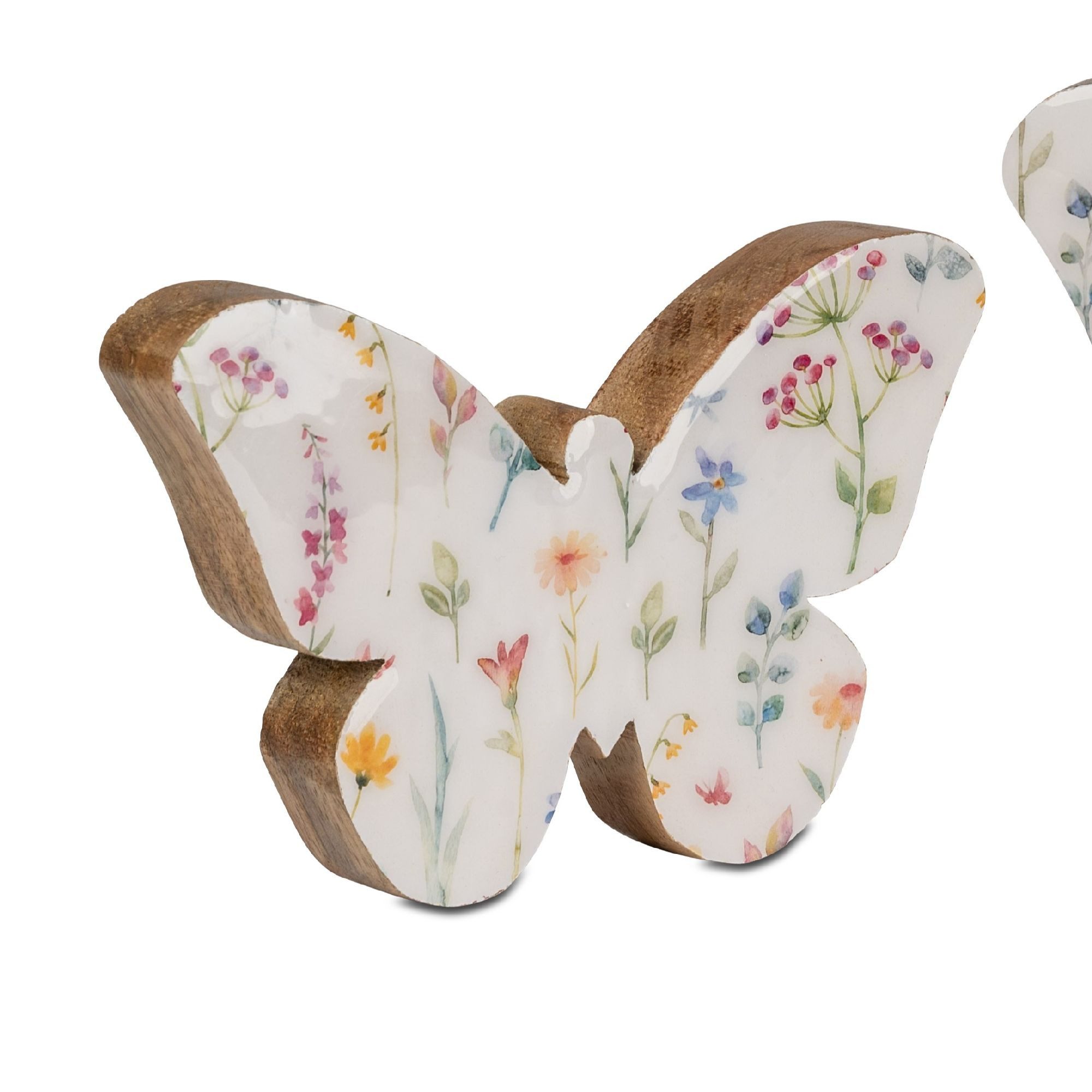formano Dekofigur Alu Mangoholz, Farbe: Weiß, Motiv: Schmetterling günstig online kaufen