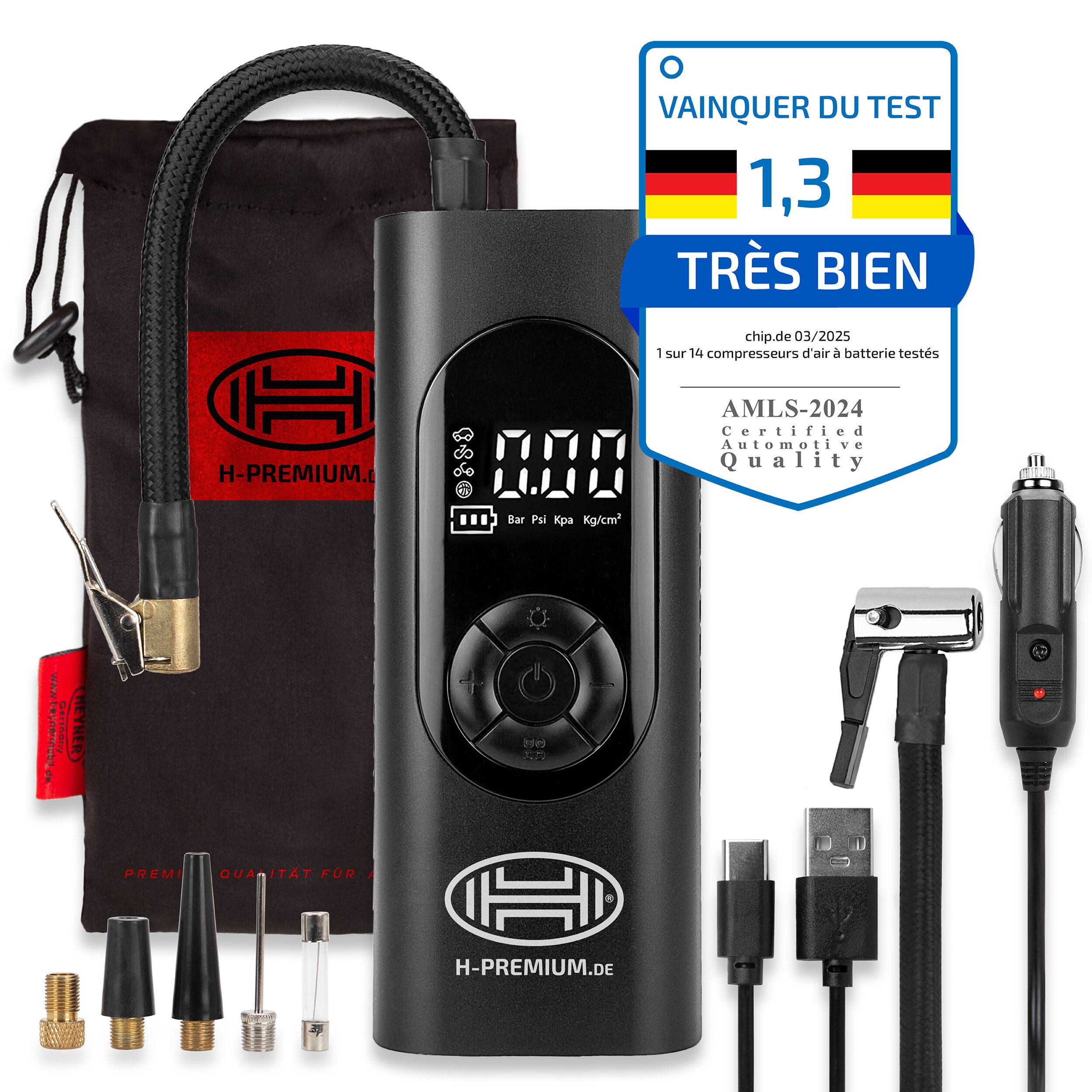 HEYNER Kompressor Akkukompressor 10 bar Fahrradpumpe günstig online kaufen