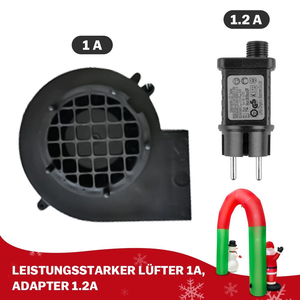 XERSEK Dekolicht Fernbedienung Aufblasbar LED 2.4m IP44, mit 25m Beträgt 8 10 LED Weihnachtsbogen Kaltweiß Funktion Büschel-Lichterkette