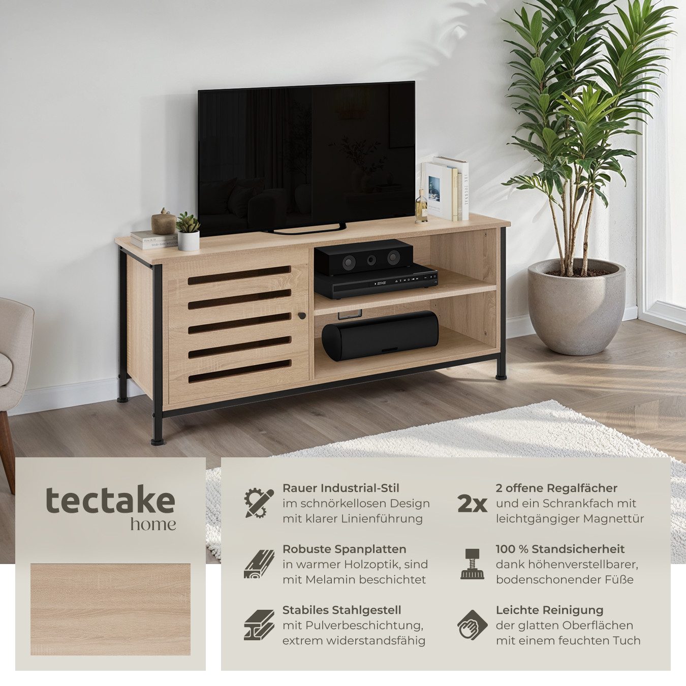 tectake Lowboard TV-Board, Industrial Style günstig online kaufen