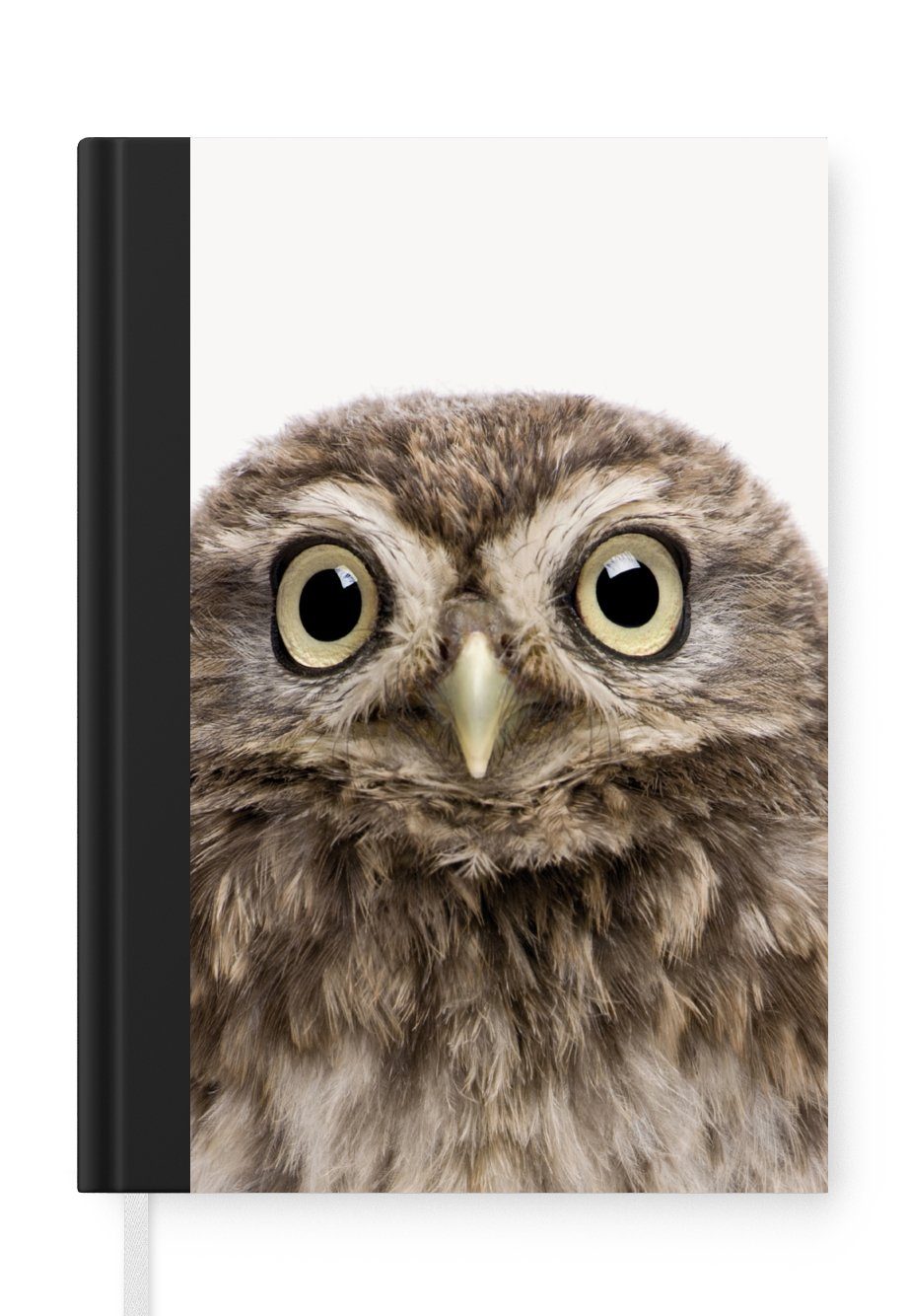 MuchoWow Haushaltsbuch - Tagebuch, Notizheft, - Porträt Journal, A5, 98 - Mädchen, Merkzettel, - Eule Eule Notizbuch Braun - - Jungen Vogel Seiten,
