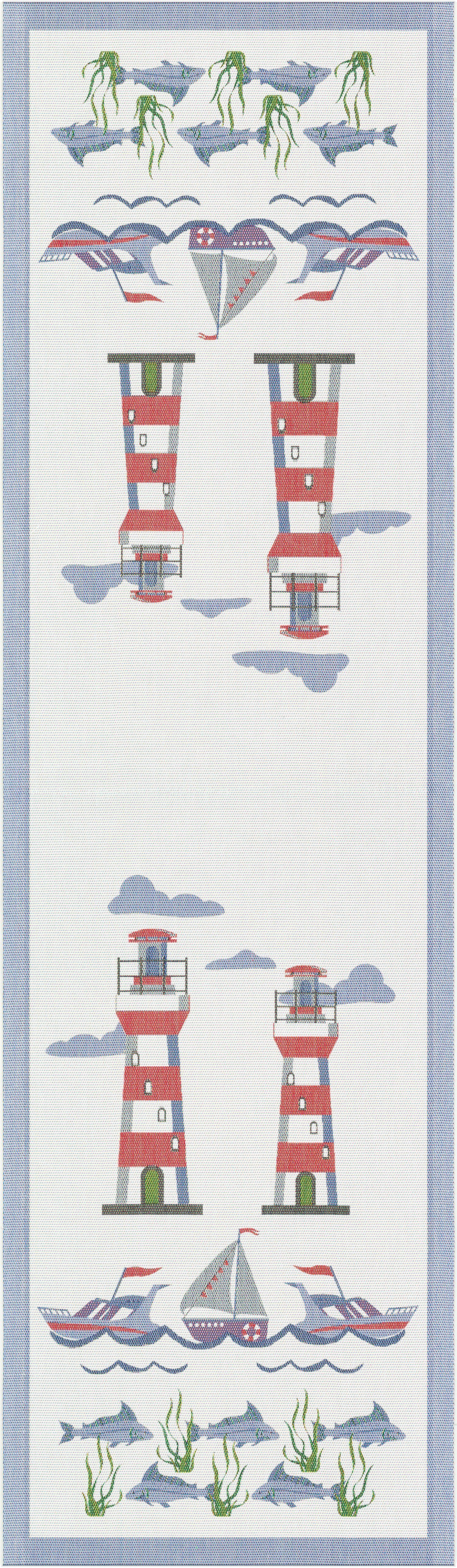 Ekelund Tischläufer Tischläufer Kustliv 35x120 cm, Pixel gewebt (6-farbig)