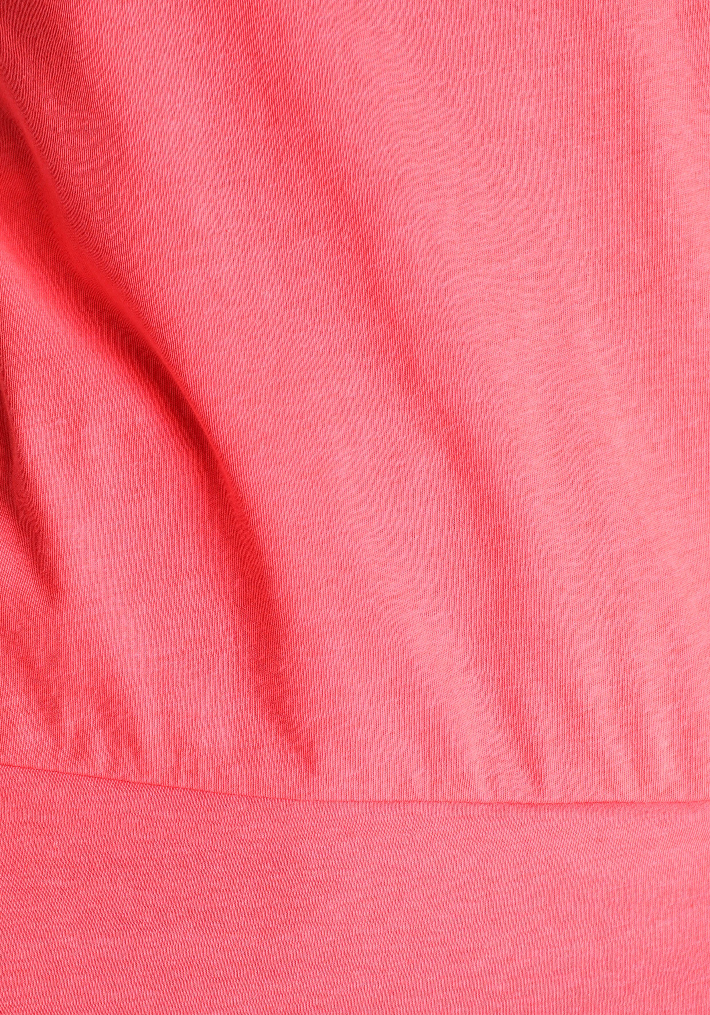- Neon Pink NEUE mélange (Set, T-Shirt KOLLEKTION Grau 2-tlg) Print AJC mit Statement +