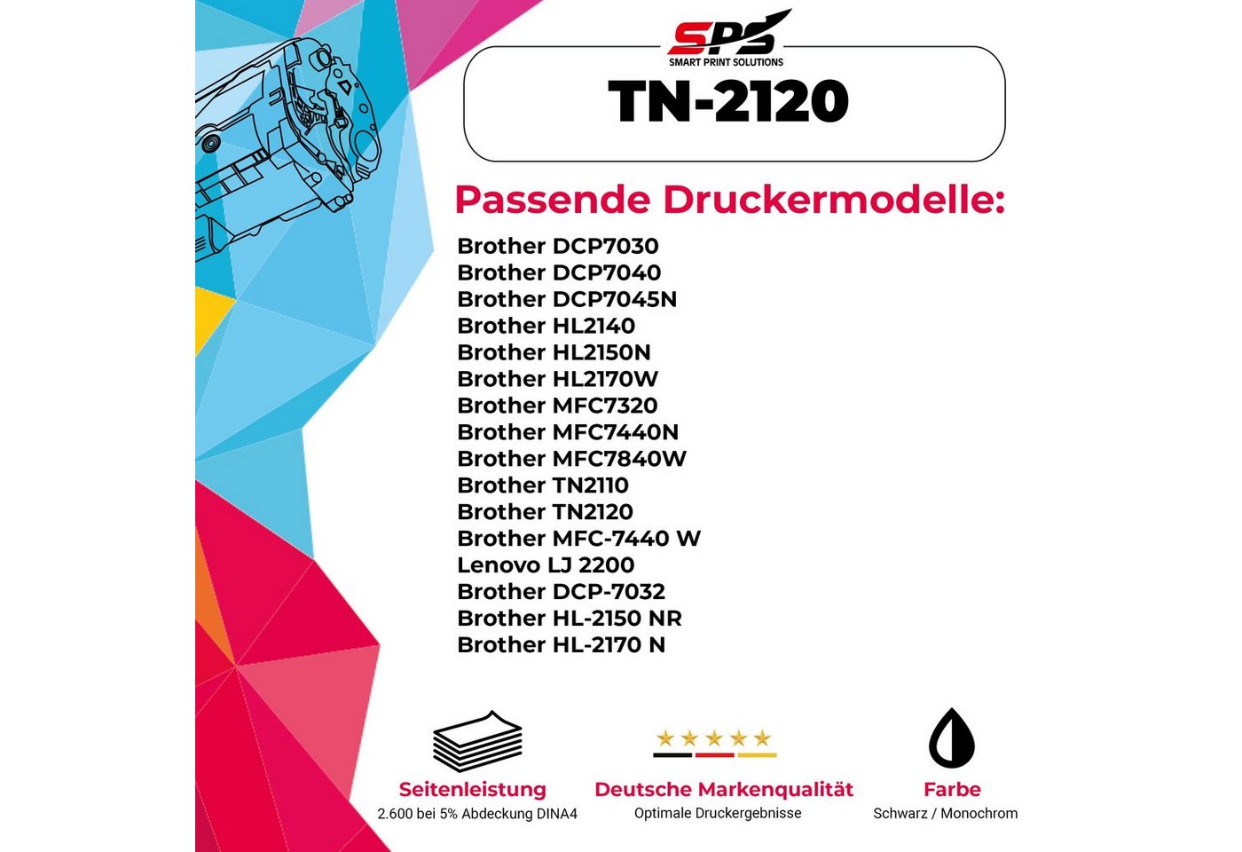 Thumbnail - SPS Tonerkartusche Kompatibel für Brother DCP-7030 (DCP-7030) TN-2120, (1er Pack)
