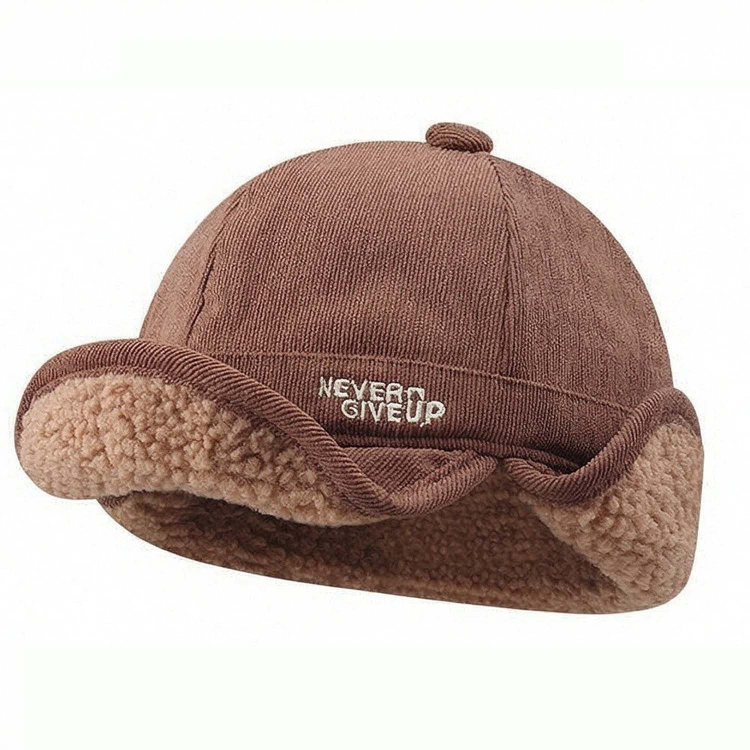 nsihing Beanie Vintage-Lammf fleece-warme Ohrenschutzmütze für Herren Damen
