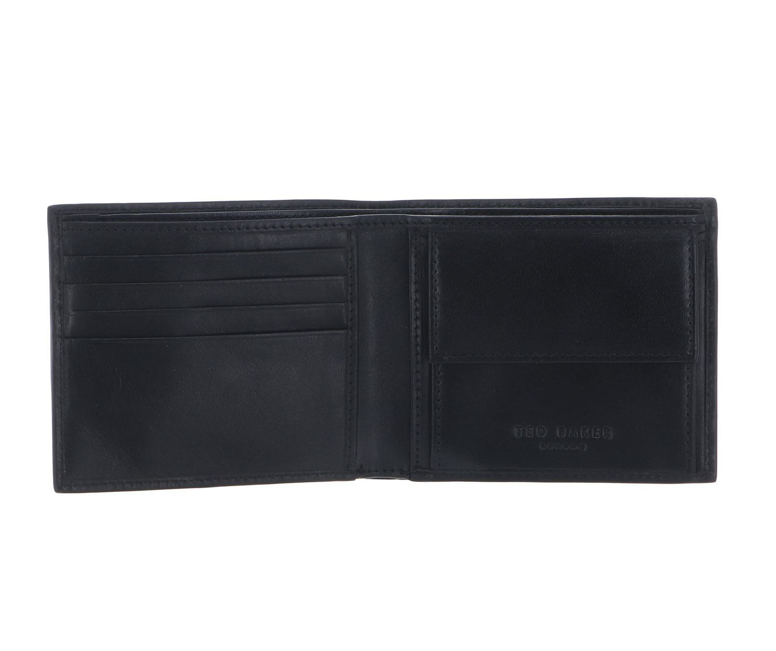 Ted Baker Geldbörse Embossed Corner Leather Bifold Coin Wallet, aus echtem Leder mit RFID-Blocker Schutz