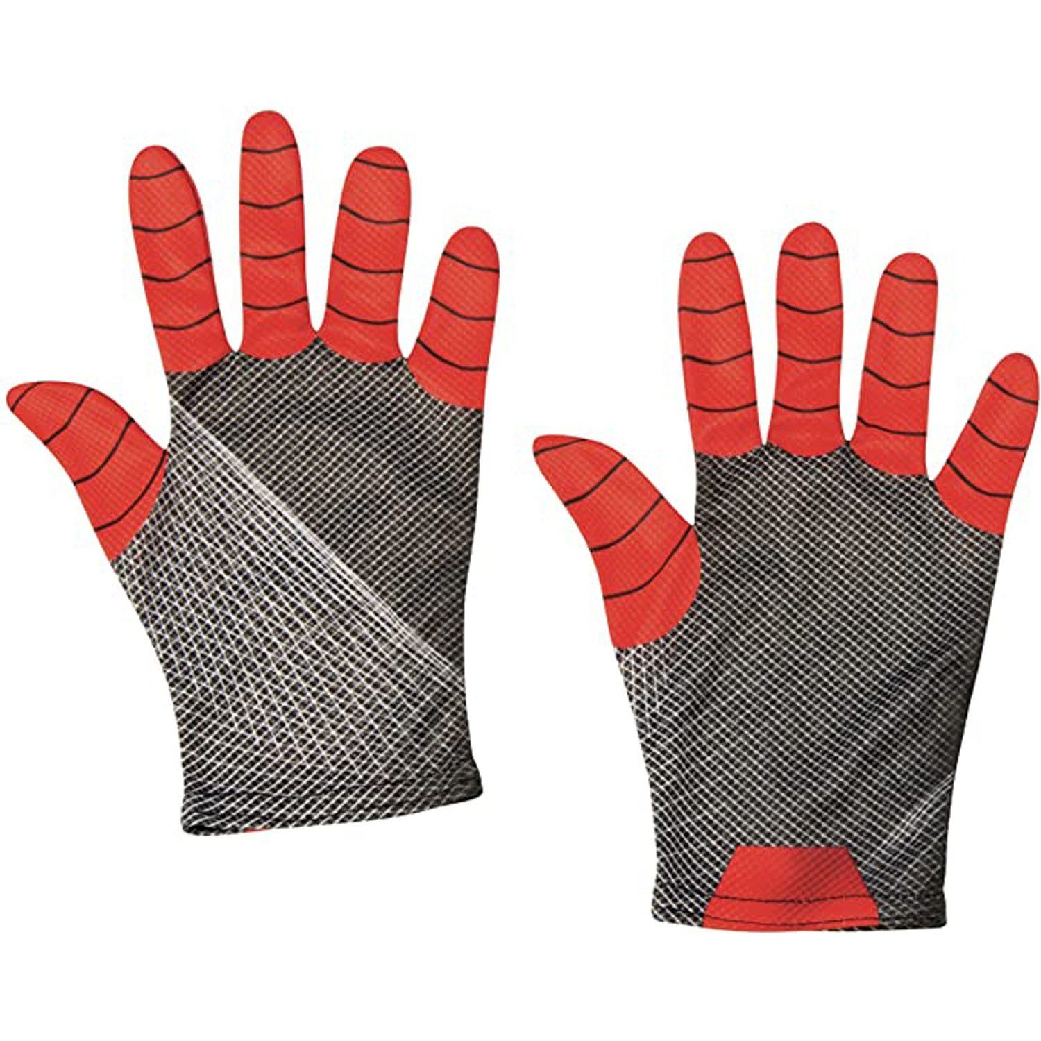 Metamorph Kostüm Spiderman Handschuhe - Faschingskostüm Kinder, Rot-schwarze Stoffhandschuhe im Look des Spider-Man-Films 'No Way Home