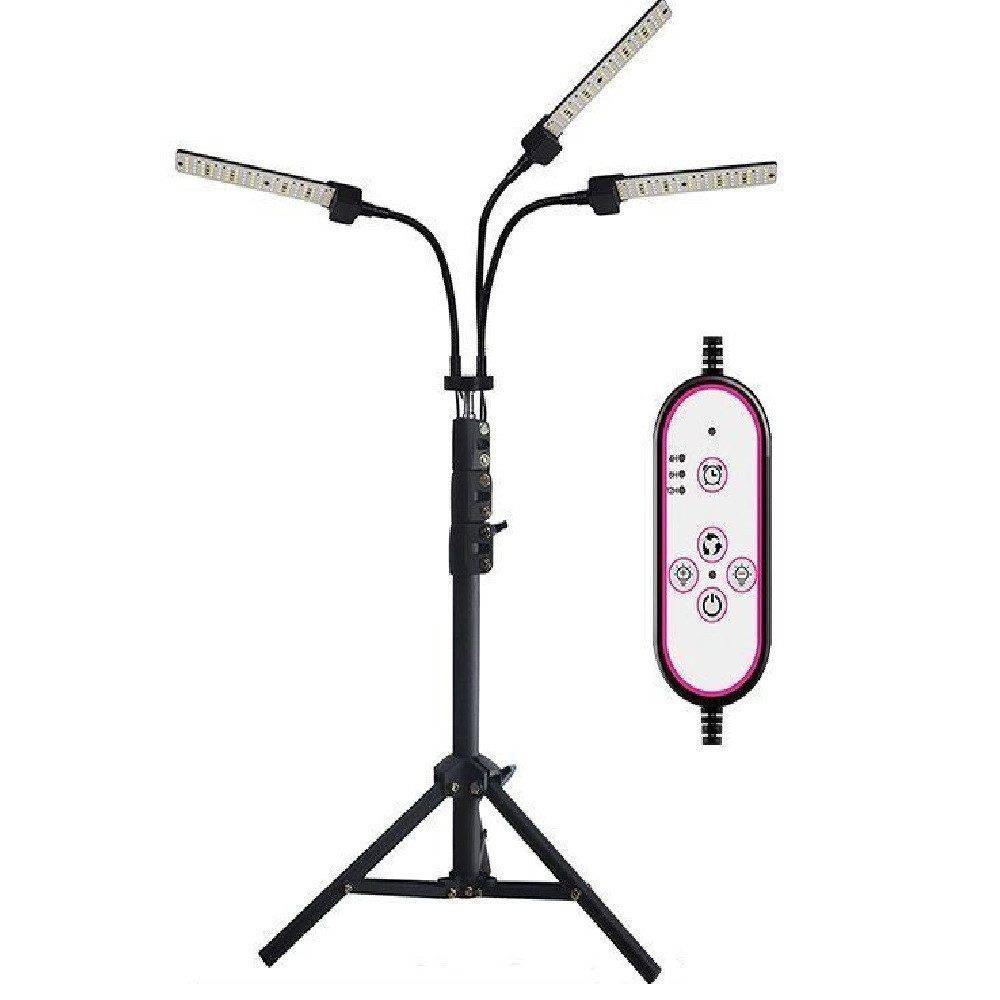 DOPWii Pflanzenlampe Pflanzenlampe 3/4 Köpfe,3 Lichtfarbe Modi,Timer,mit Stativständer
