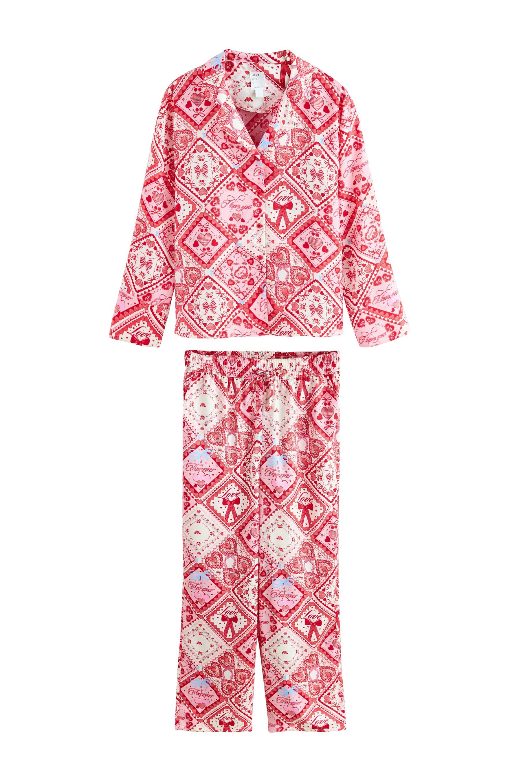 Pyjama Durchgehend geknöpfter Schlafanzug aus Satin