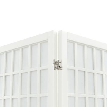 furnicato Raumteiler 4-tlg. Paravent Japanischer Stil Faltbar 160x170 cm Weiß