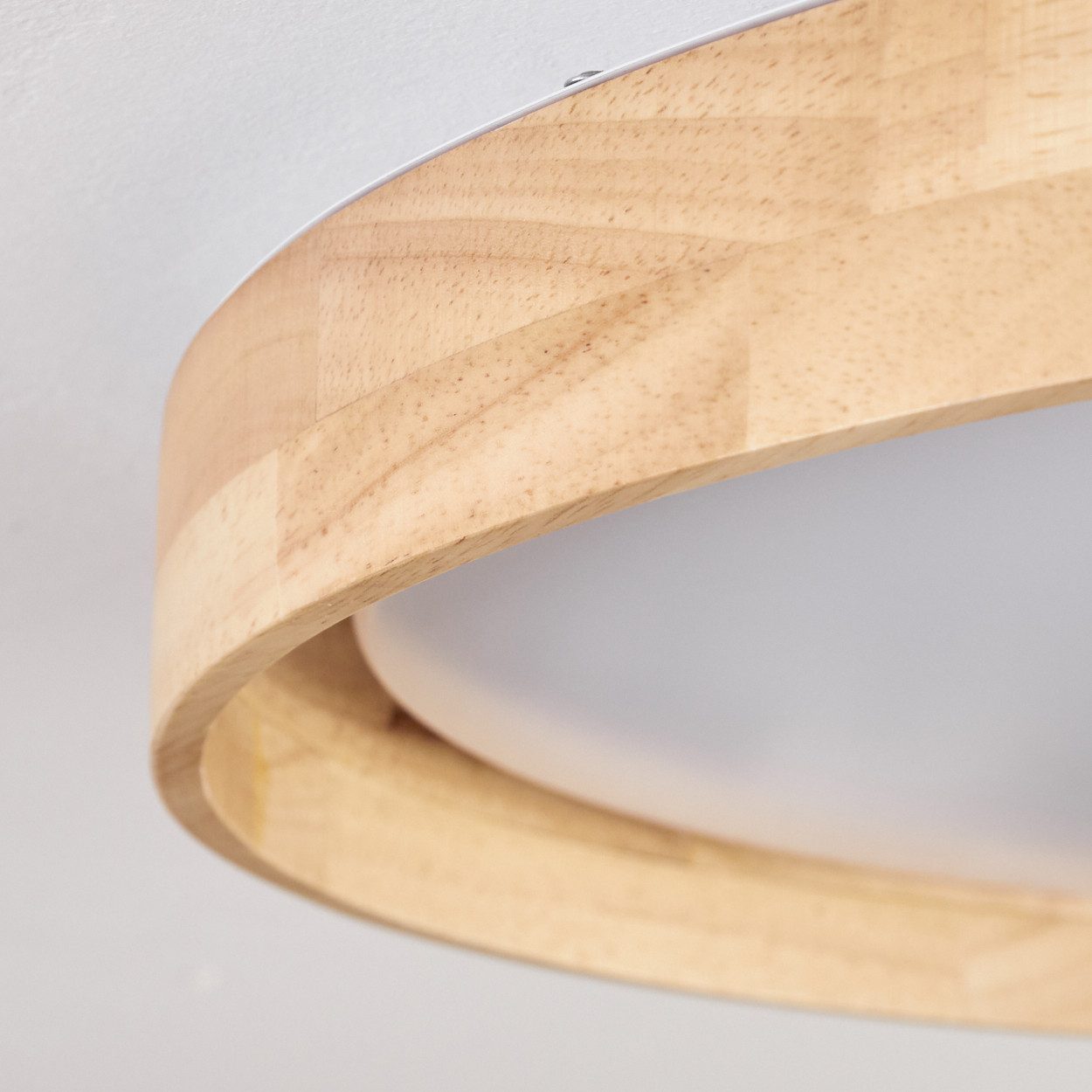 hofstein Deckenleuchte dimmbare Deckenleuchte aus Holz/Metall/Kunststoff in Natur/Weiß, LED wechselbar, 2700-6500 Kelvin, dimmbar über Fernbedienung, (50 cm), a – Bild 3 von 5