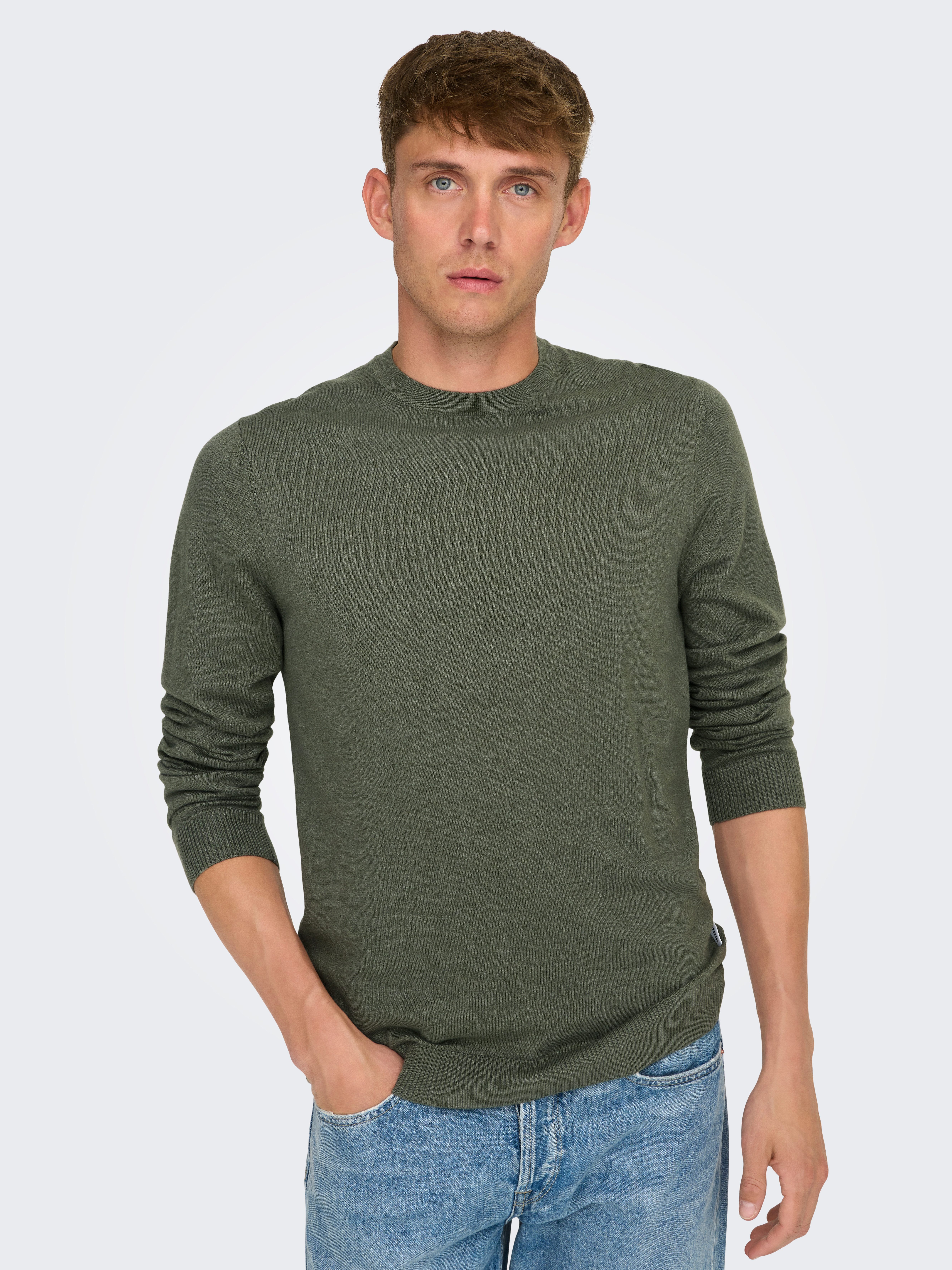 ONLY & SONS Strickpullover ONSLOUI REG 12 MEL CREW KNIT NOOS günstig online kaufen