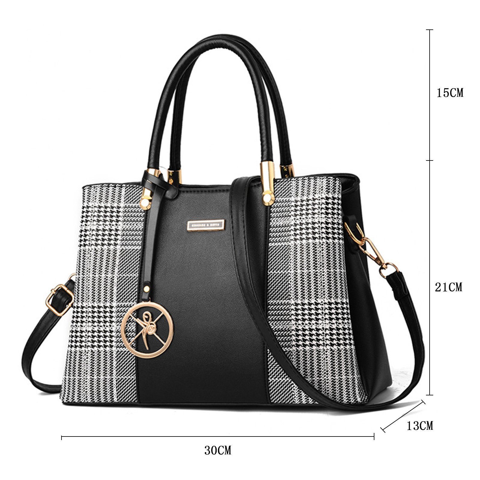 feinlux Henkeltasche Henkeltasche (Packung, Handtasche Tragetasche Aktentasche), für Frau Frauen Jungen Freizeit Arbeit Business Schule Büro Reisen usw