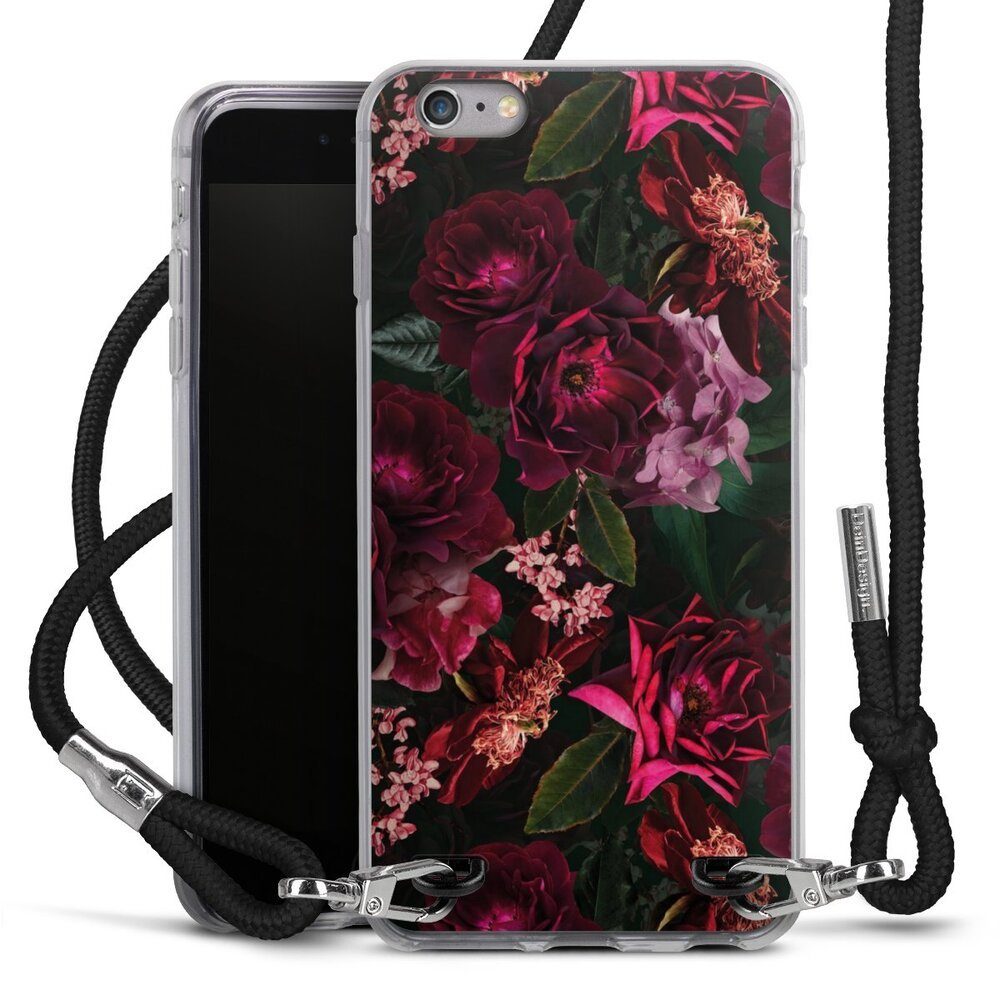 DeinDesign Handyhülle Rose Blumen Blüte Dark Red and Pink Flowers, Apple iPhone 6s Plus Handykette Hülle mit Band Case zum Umhängen
