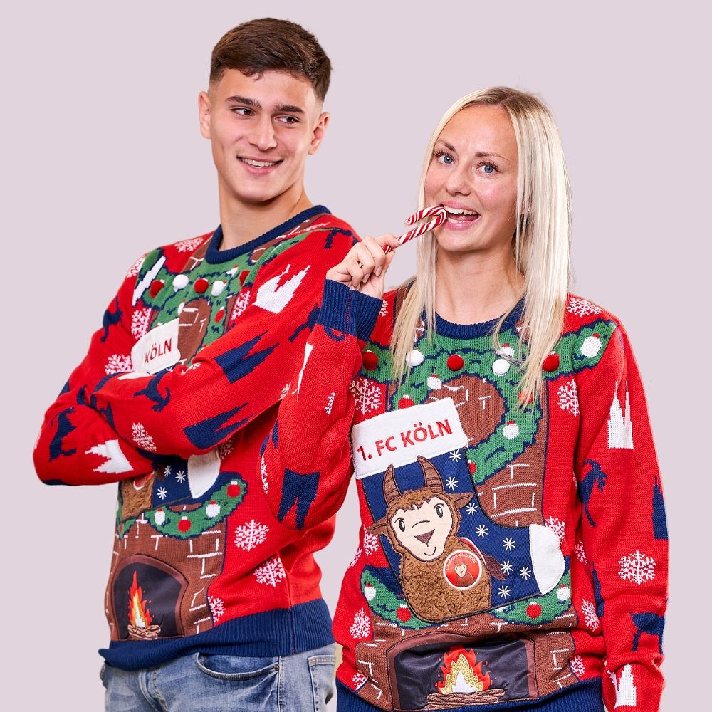 FC Köln Rundhalspullover Schäbbisch Pulli Weihnachtssocke