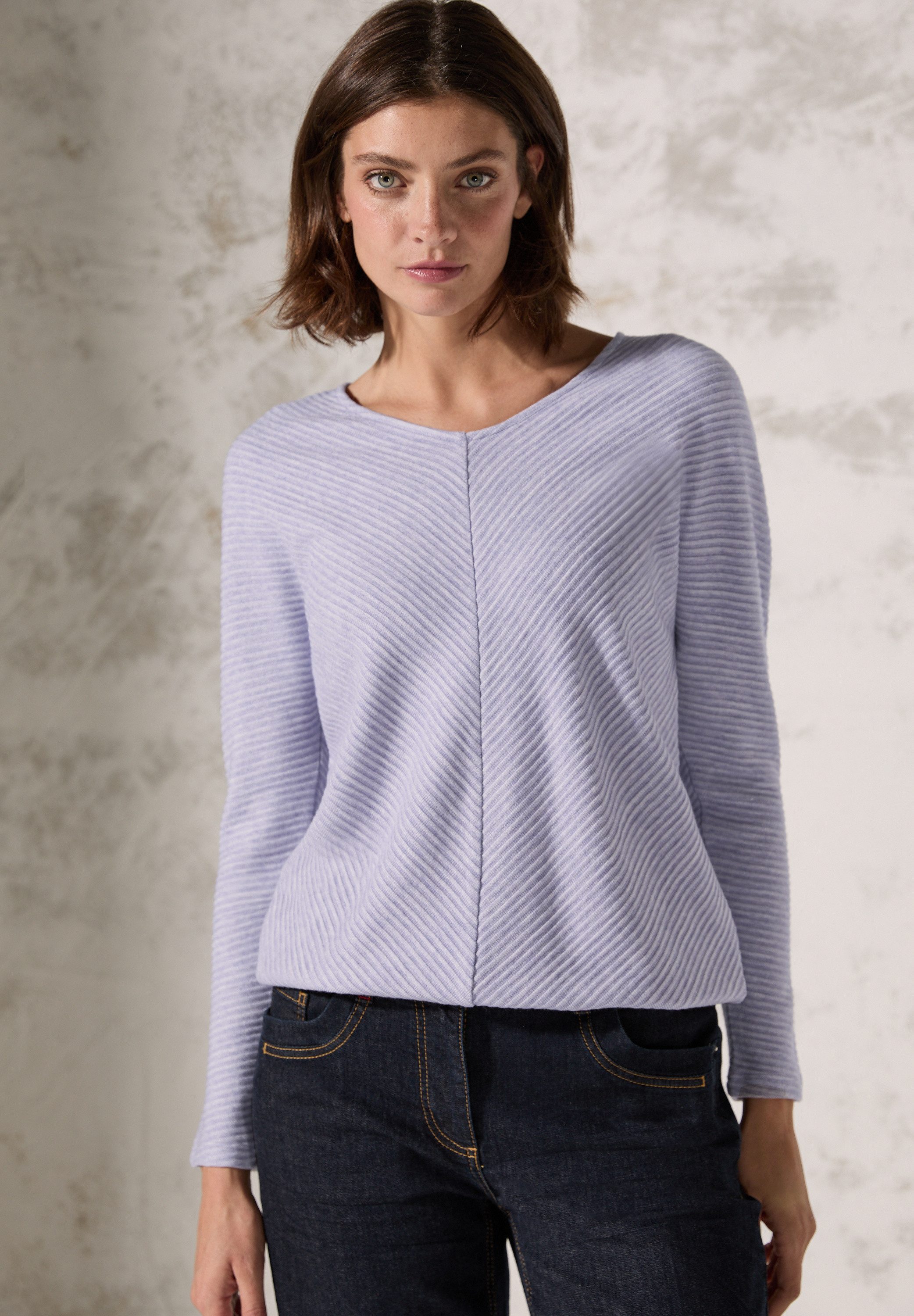 CECIL Langarmshirt mit V-Ausschnitt