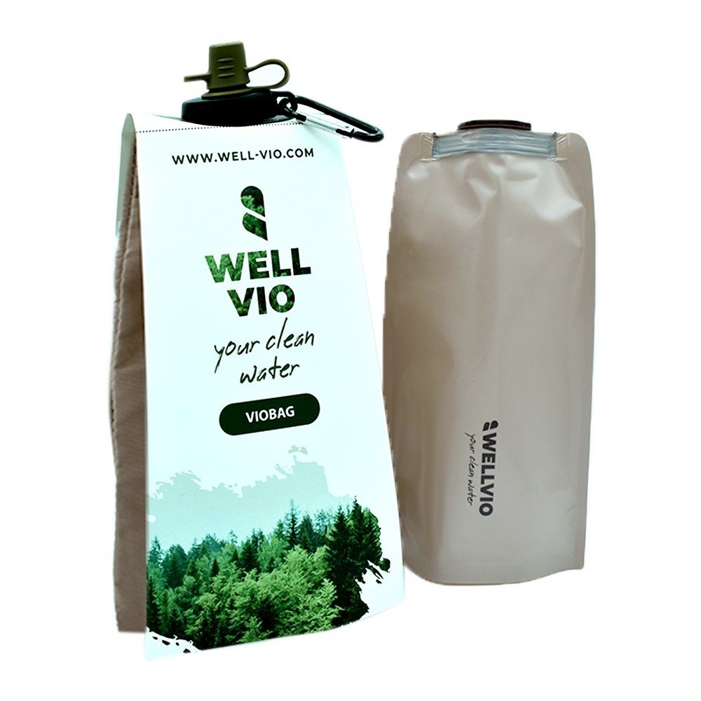 WELLVIO Wasserfilter Wellvio Viobag, Wasserfilter Beutel, zweistufige Filtration: Aktivkohle & Ultrafiltrationsmembran (UF), Filterkapazität bis zu 1000l