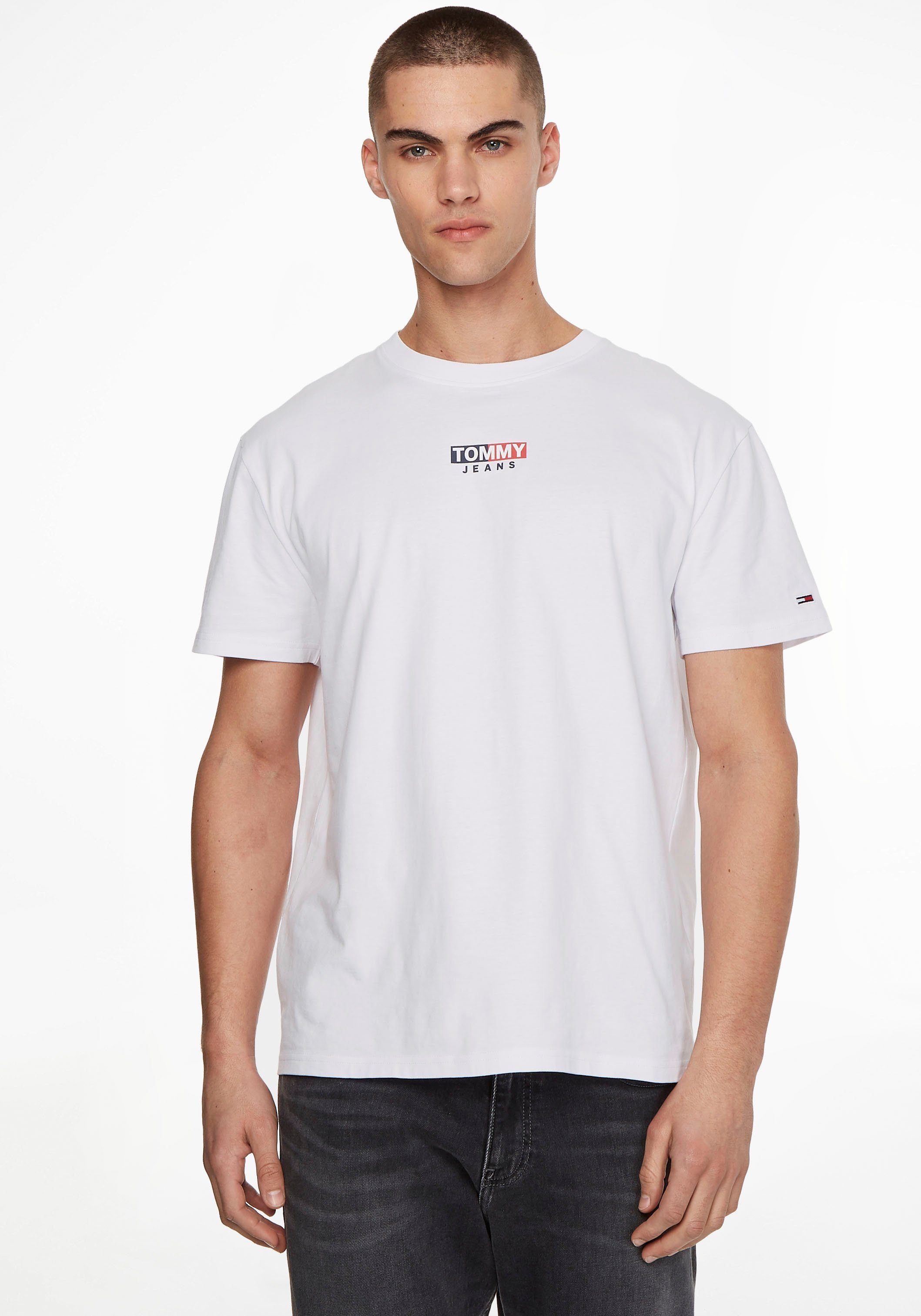 Tommy Jeans T-Shirt White TEE PEACHED ENTRY FLAG TJM