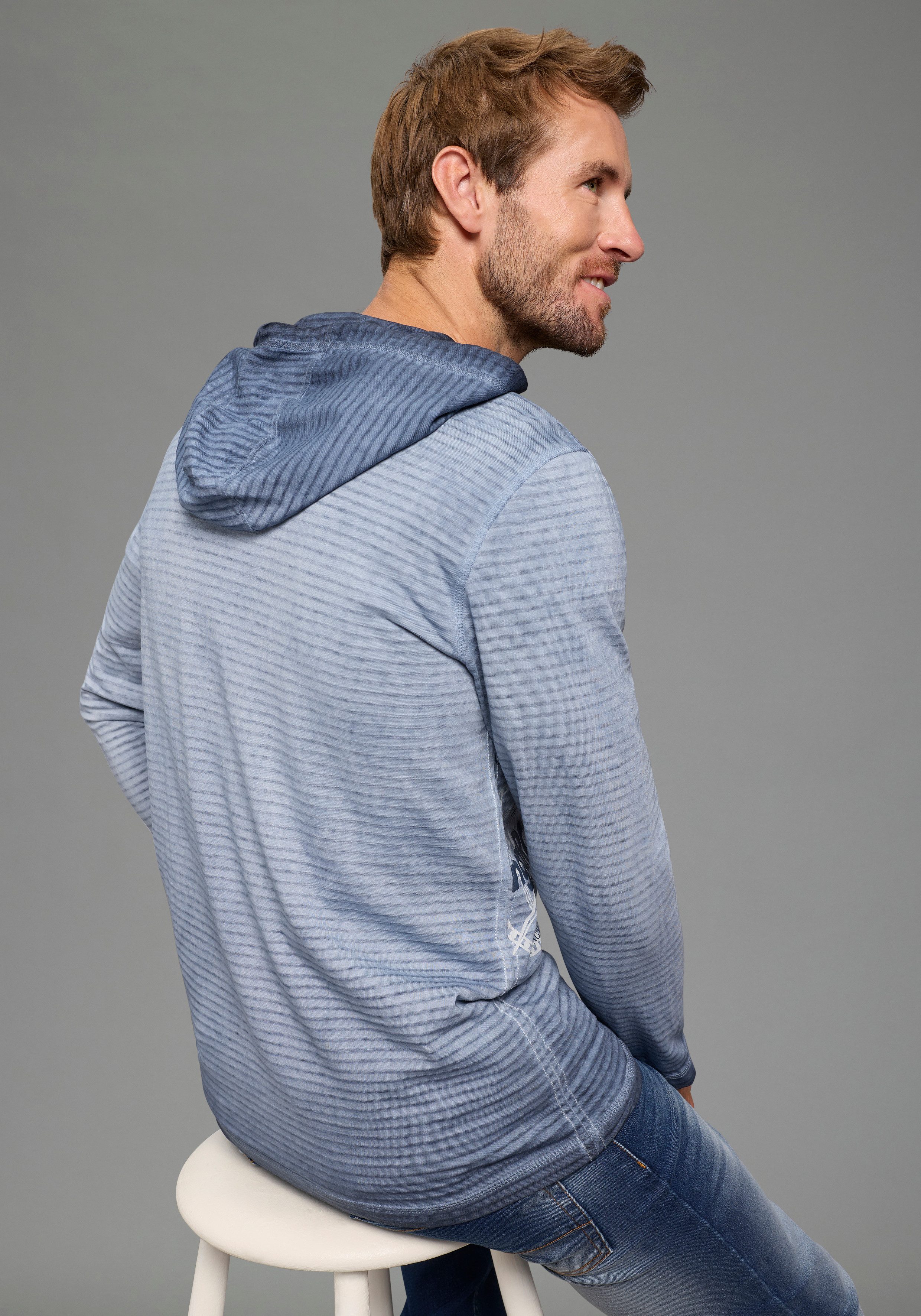 KangaROOS Langarmshirt schmale Passform, Langarm, mit Kapuze, aus Single Je günstig online kaufen