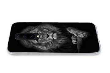 MuchoWow Handyhülle Löwe - Tiere - Schwarz - Weiß, Phone Case, Handyhülle OnePlus 7 Pro, Silikon, Schutzhülle