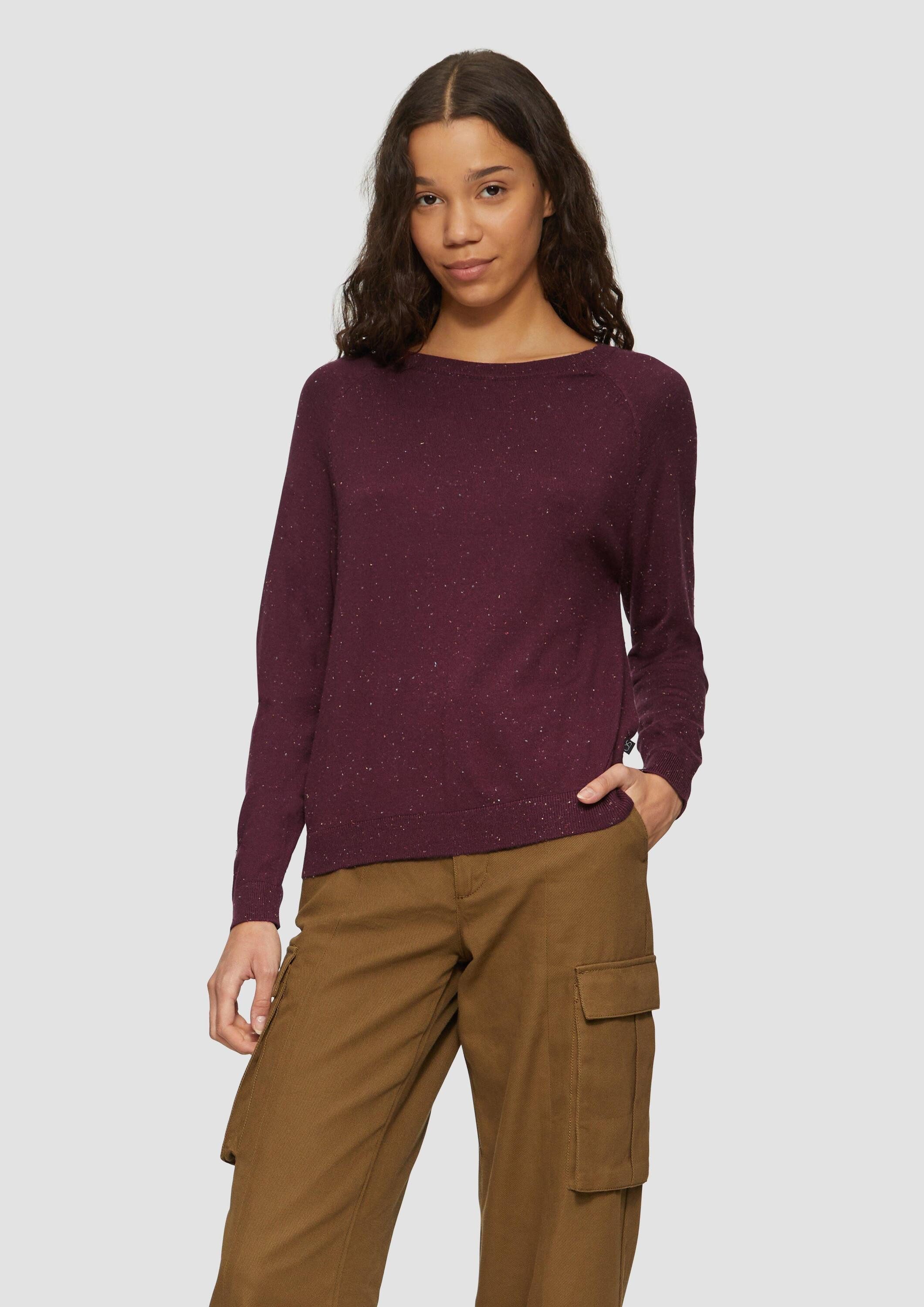 QS Longpullover Strickpullover Strickpullover mit Raglan-Ärmeln günstig online kaufen
