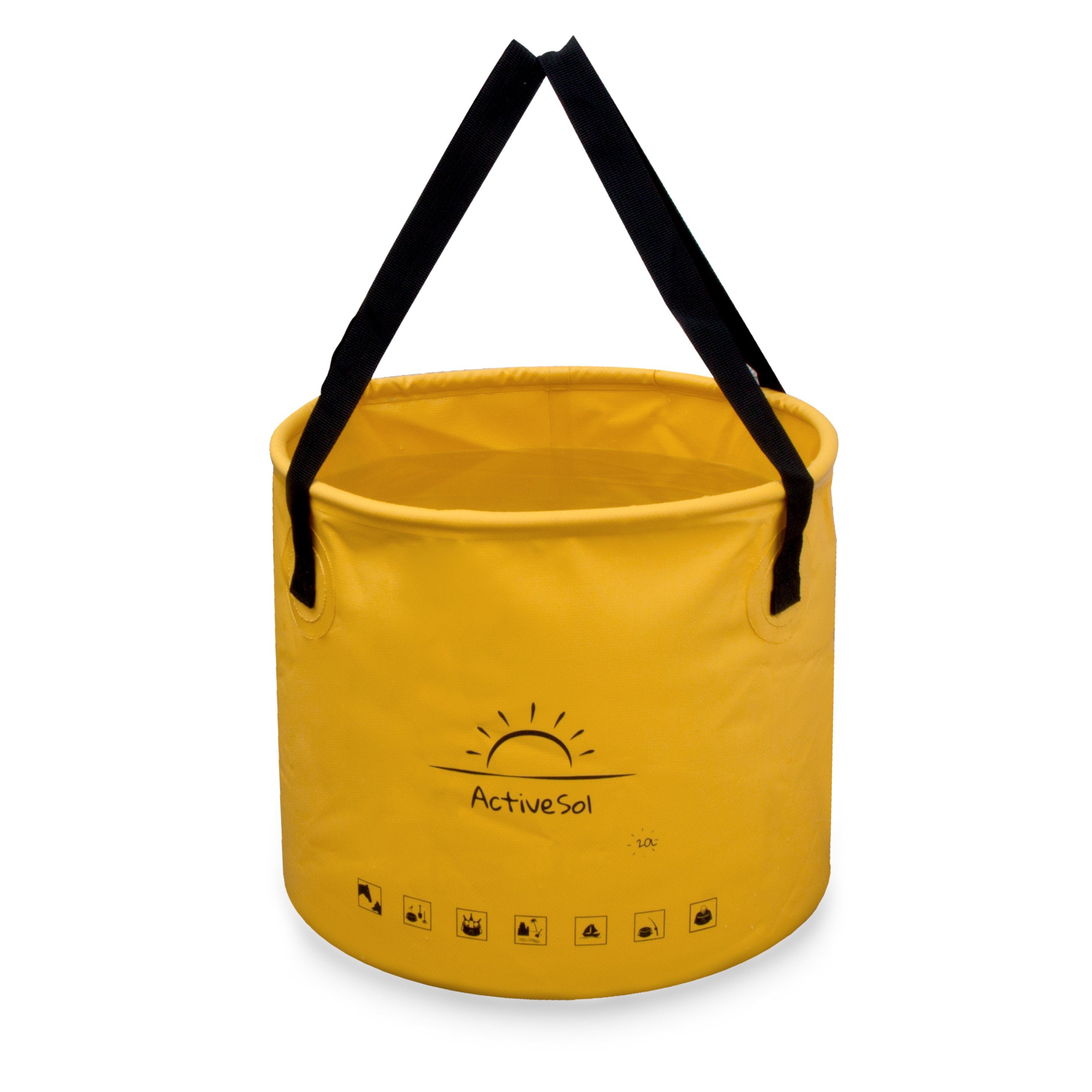 ActiveSol Falteimer Falteimer, Robust, leicht, platzsparend, Camping & Outdoor, Trageriemen, Reißfest, 100% Wasserdicht