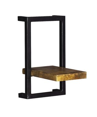 TPFLiving Wandregal Casper - Regal-Set Wohnzimmer - Wandregal - Bücherregal, Wandregal im Industrial Look - Gestell Metall schwarz, Produktlinie: Wyoming - Breite: 20 cm, Höhe: 35 cm, Tiefe: 25 cm