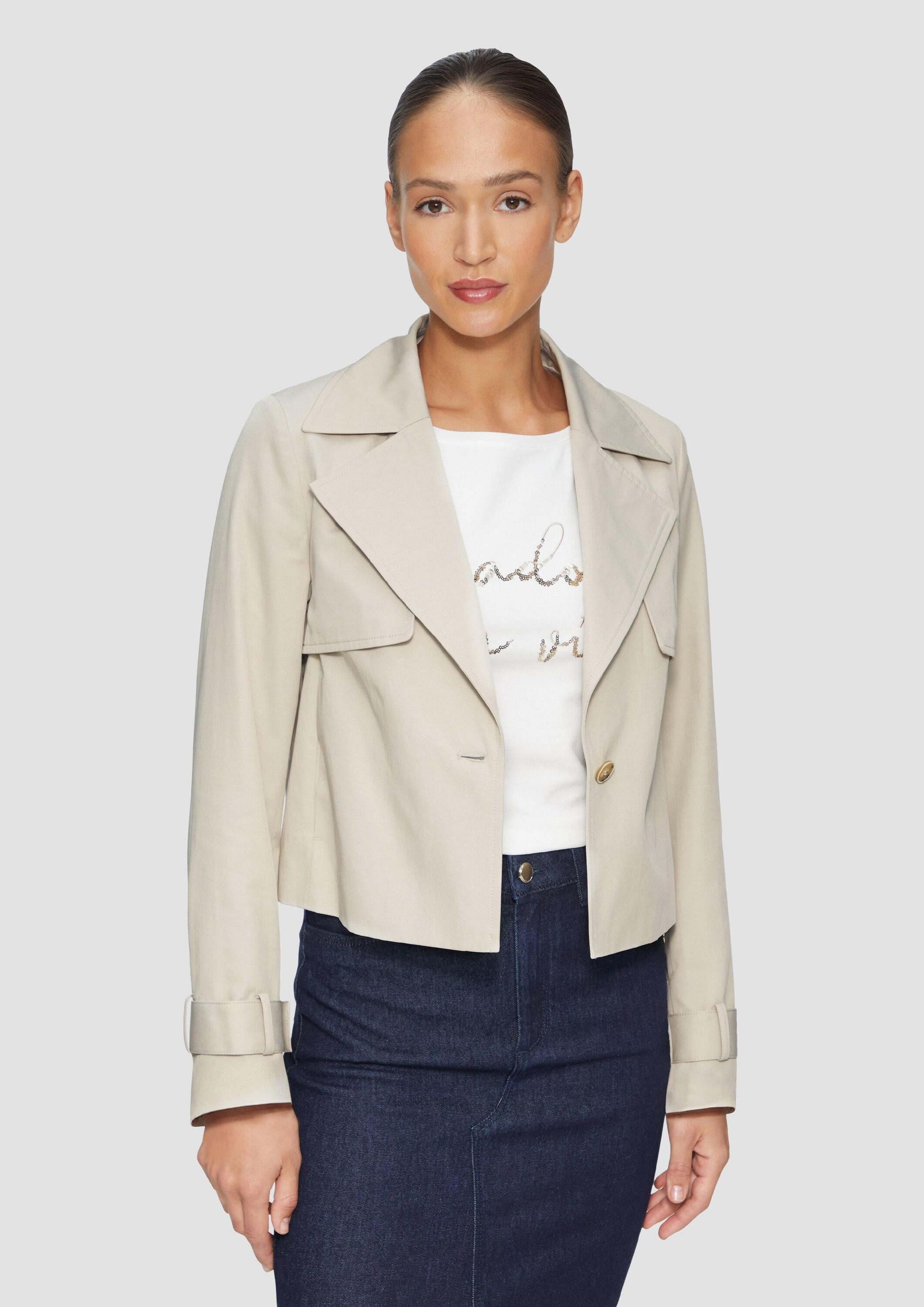 s.Oliver Funktionsjacke Outdoor-Jacke Verkürzte Relaxed-Fit-Jacke im Trench-Stil