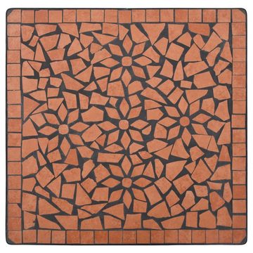 furnicato Garten-Essgruppe 3-tlg. Bistro-Set Mosaik Keramik Terrakotta