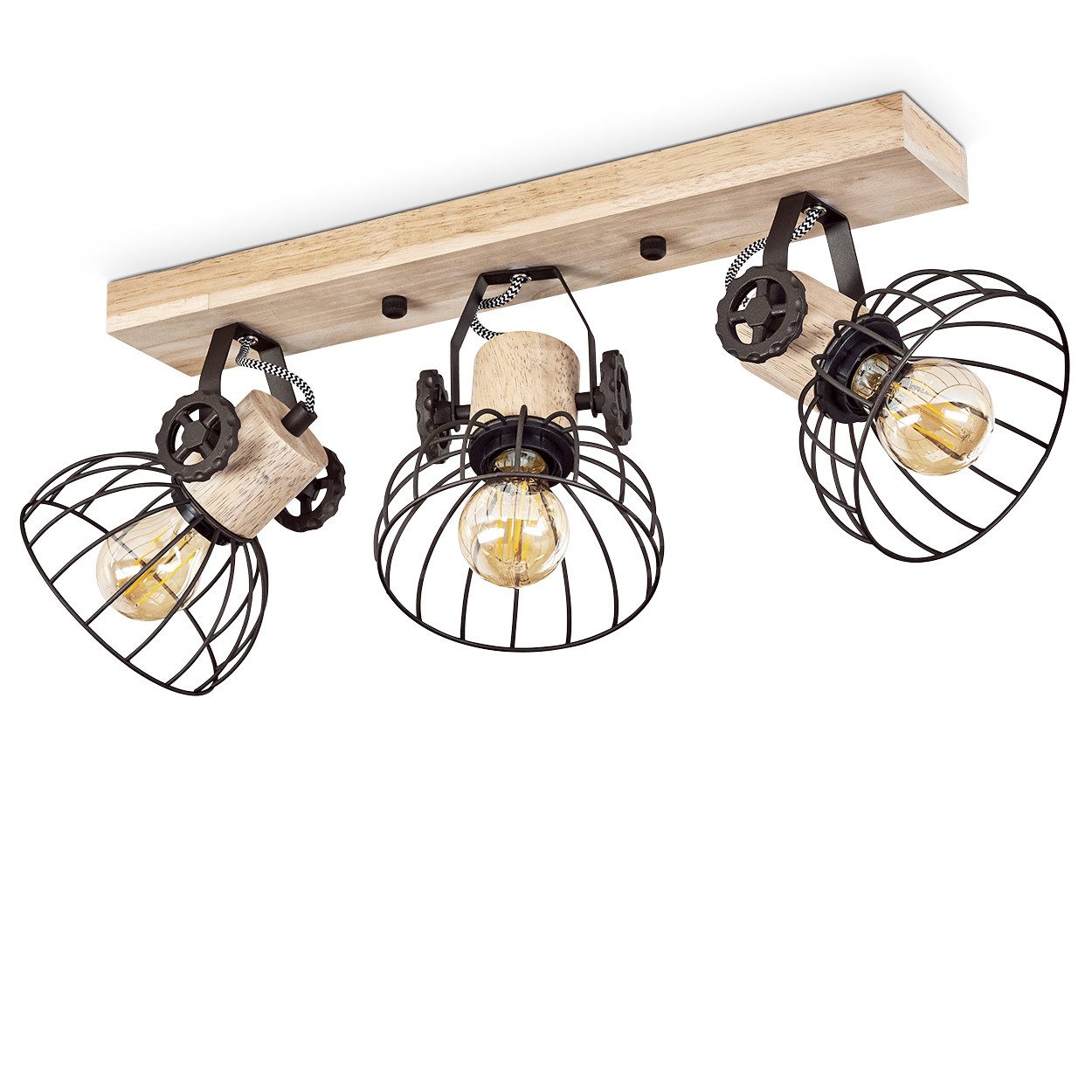 hofstein Deckenleuchte »Cotes« Deckenlampe aus Holz/Metall, günstig online kaufen