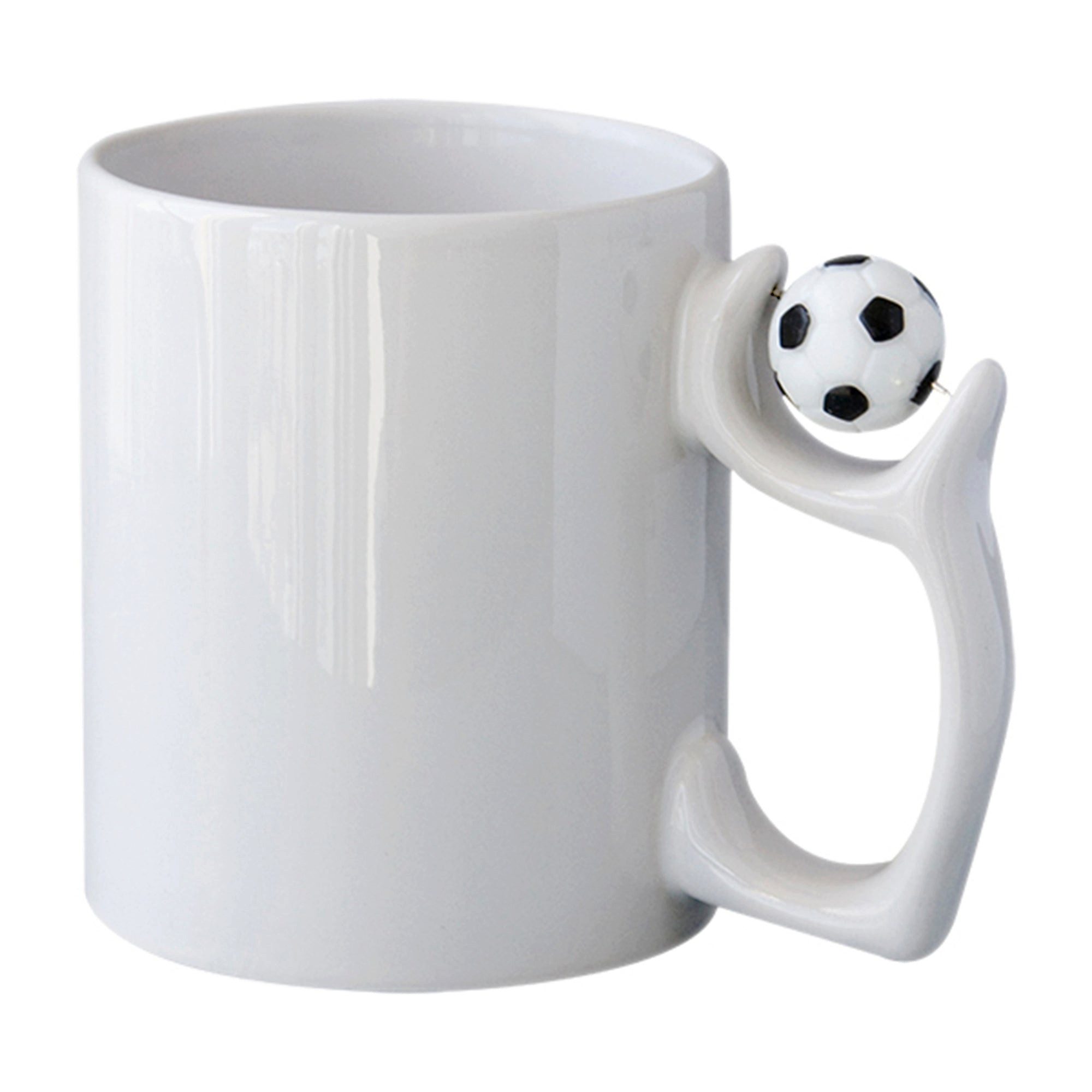 22Feels Tasse 1x Sublimation Fussball-Henkel Weiss 325ml 11oz Subli- Blanko, 1-tlg.