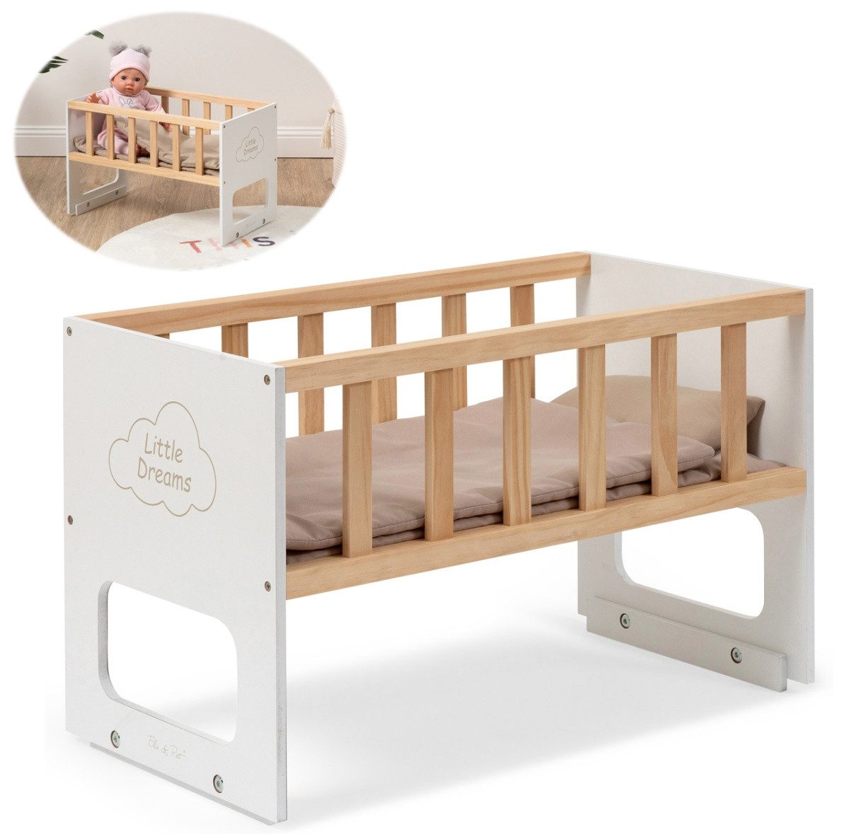 ELLA & PIET® Puppenbett STOCKY ONE Stapelbar (Weiß-Schlamm) günstig online kaufen