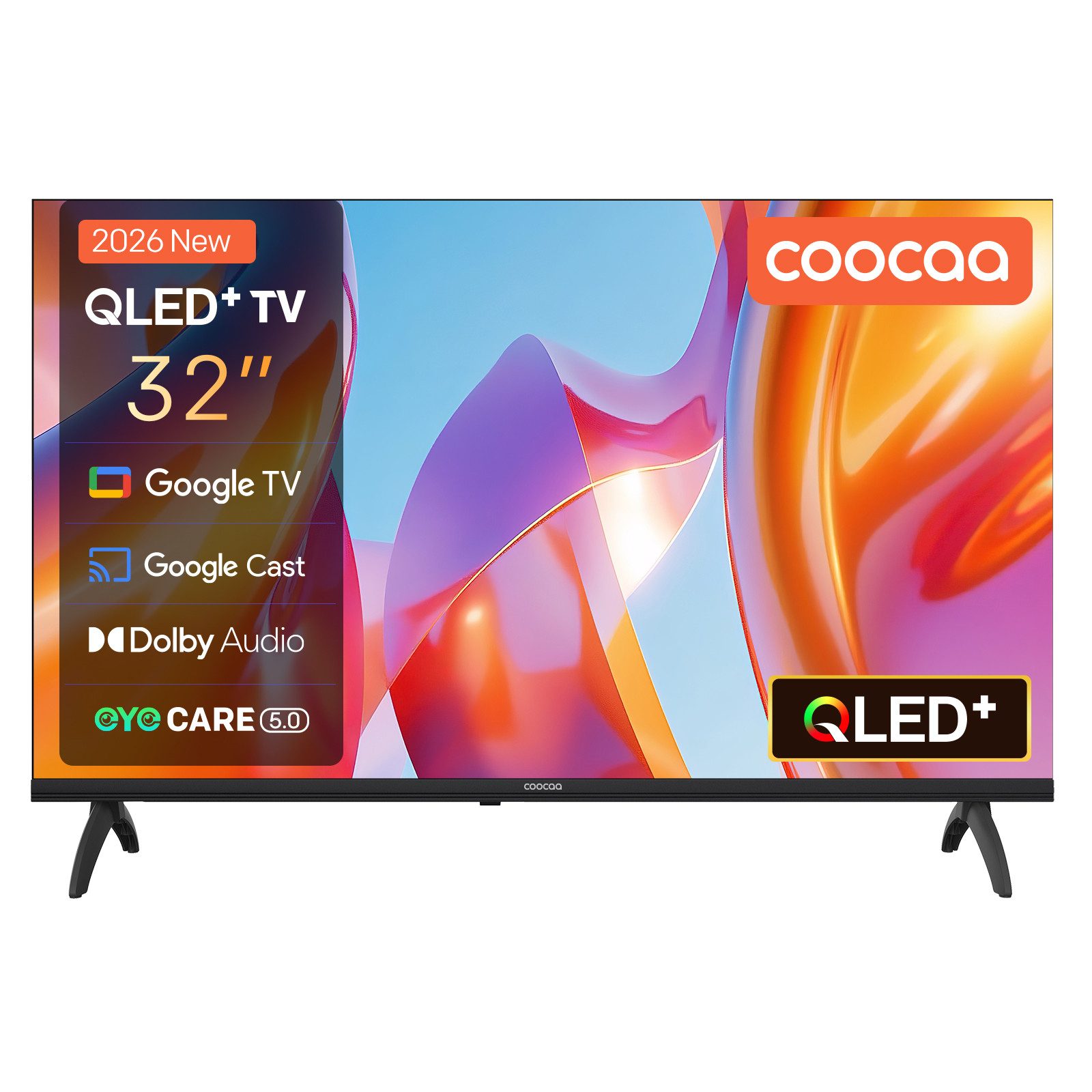 Coocaa 32CGQG41Z QLED-Fernseher (80 cm, HDR10, HLG, 1.5GB RAM für flüssiges Streaming, Dolby Audio, Triple Tuner DVB-T/-T2/-C/-S/-S2 CI+, Bluetooth 5.1, Smart TV, 200 Hz SMO Technologie, QLED+ mit Quantum-Dot-Technologie, 90 % DCI-P3)
